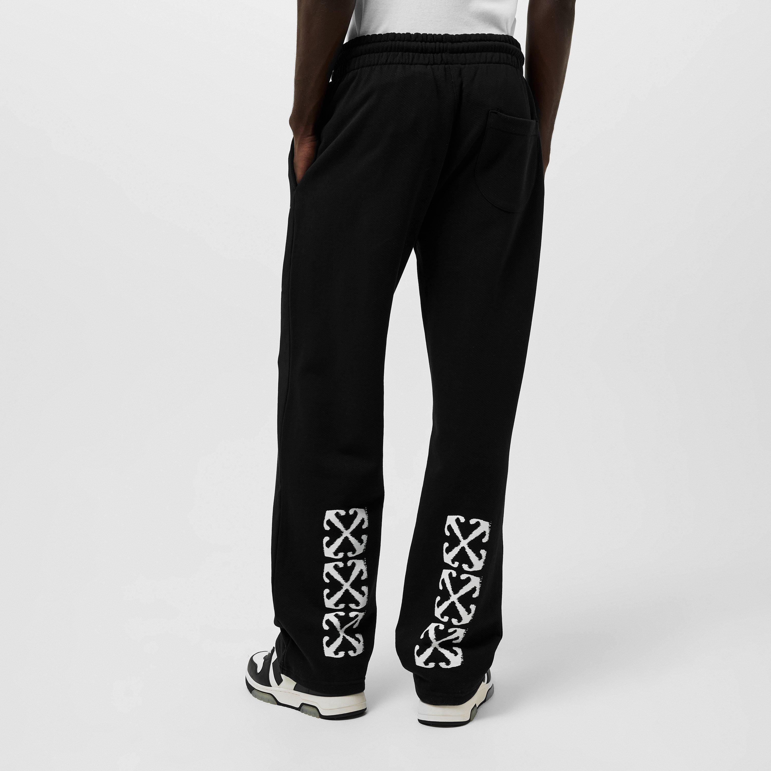 Black-White - Off White - Men's Arrow Fleece Closed Hem Joggers - 4