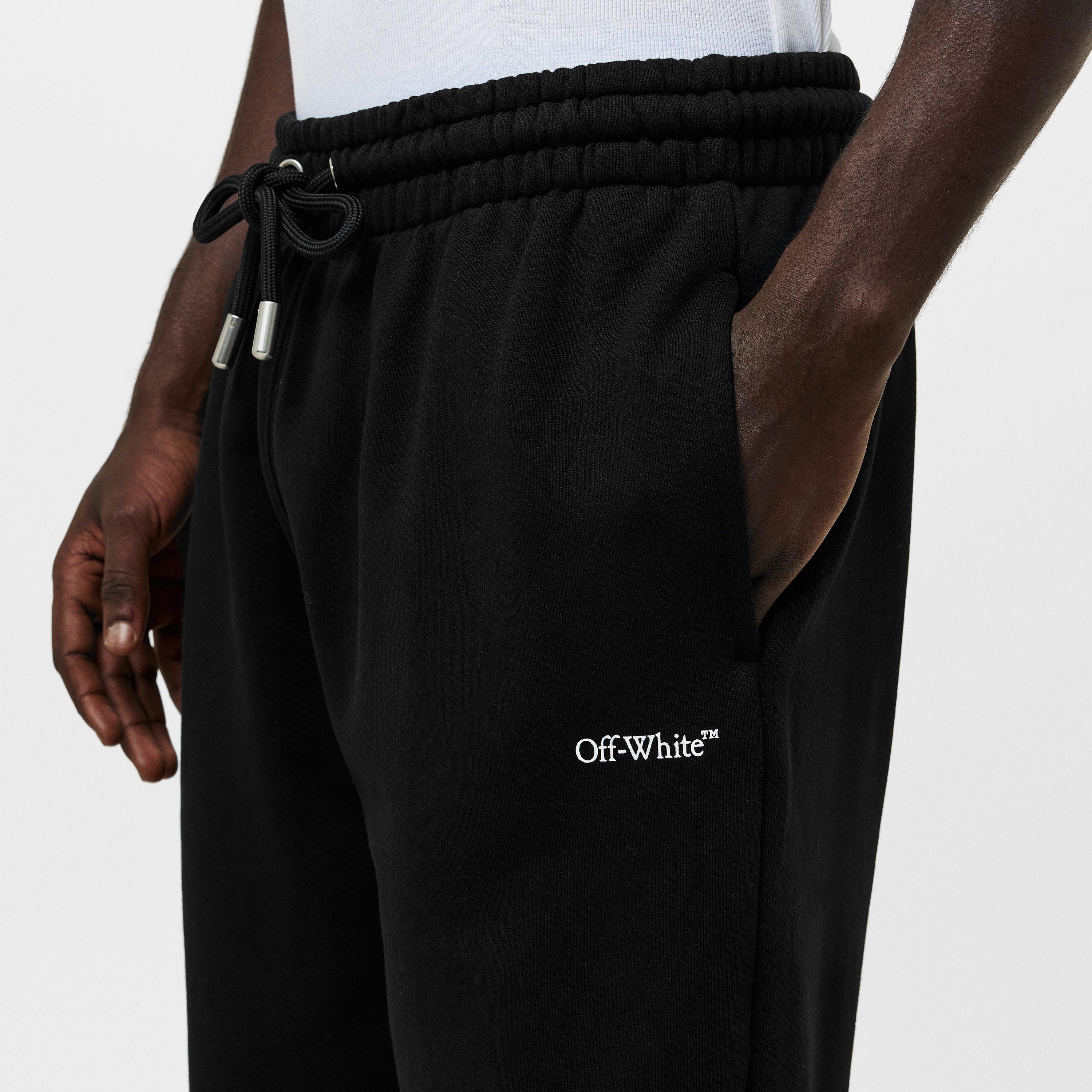 Black-White - Off White - Men's Arrow Fleece Closed Hem Joggers - 5