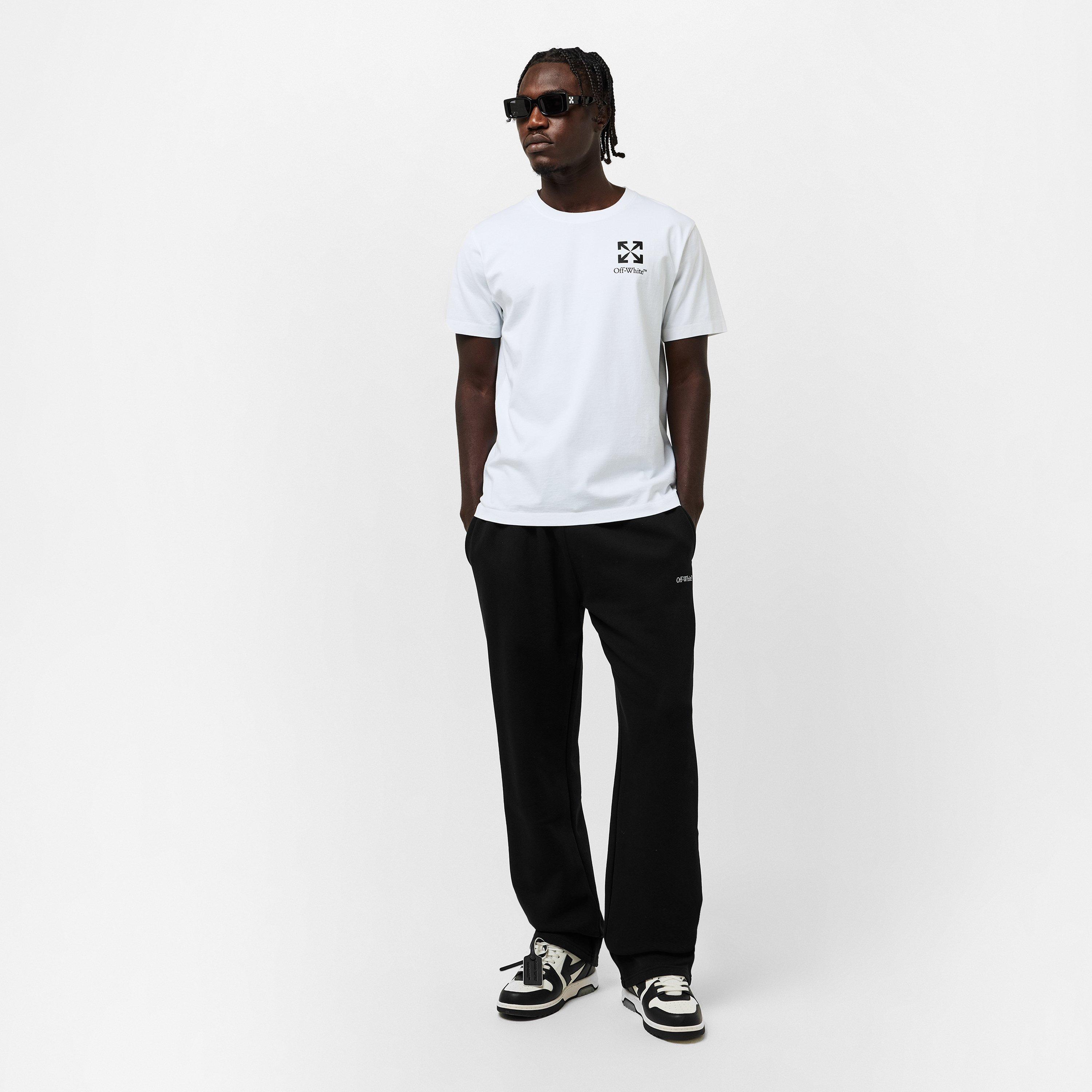 Black-White - Off White - Men's Arrow Fleece Closed Hem Joggers - 6