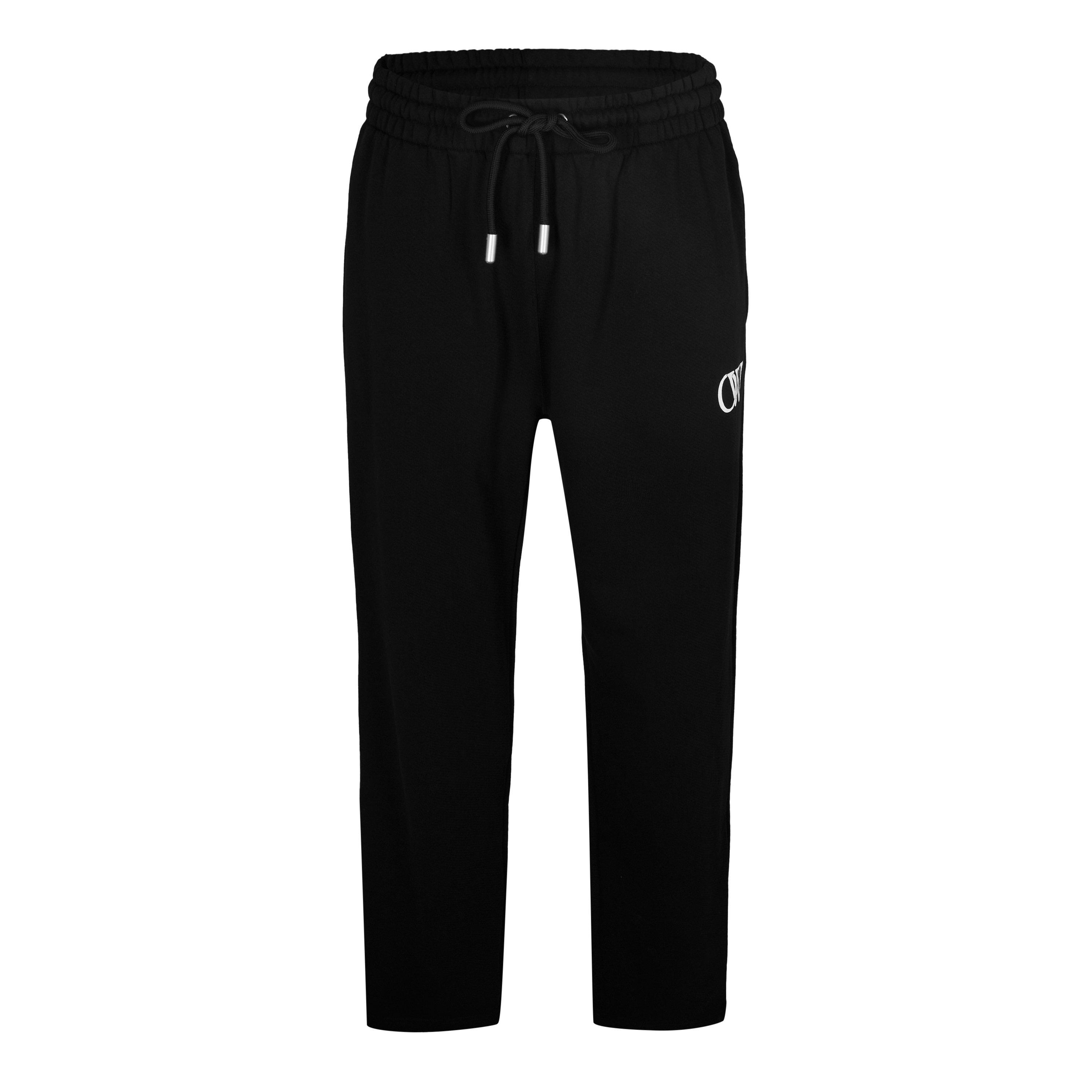Off White Men's Closed Hem Fleece Joggers - Black-White - M