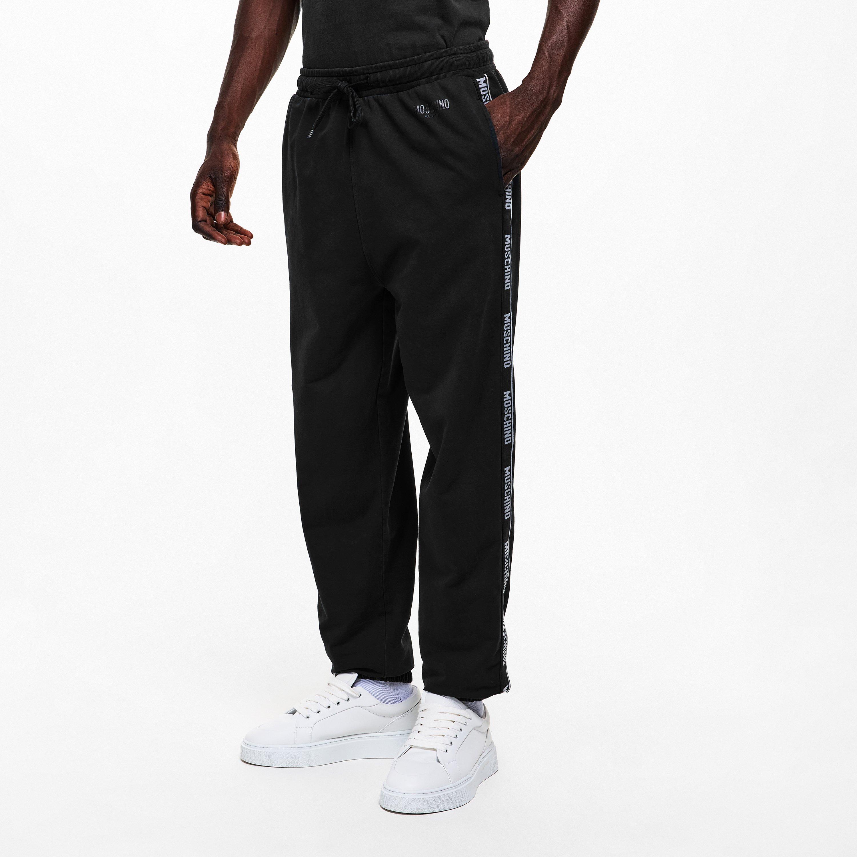 Black - Moschino - Men's Closed Hem Fleece Joggers - 3