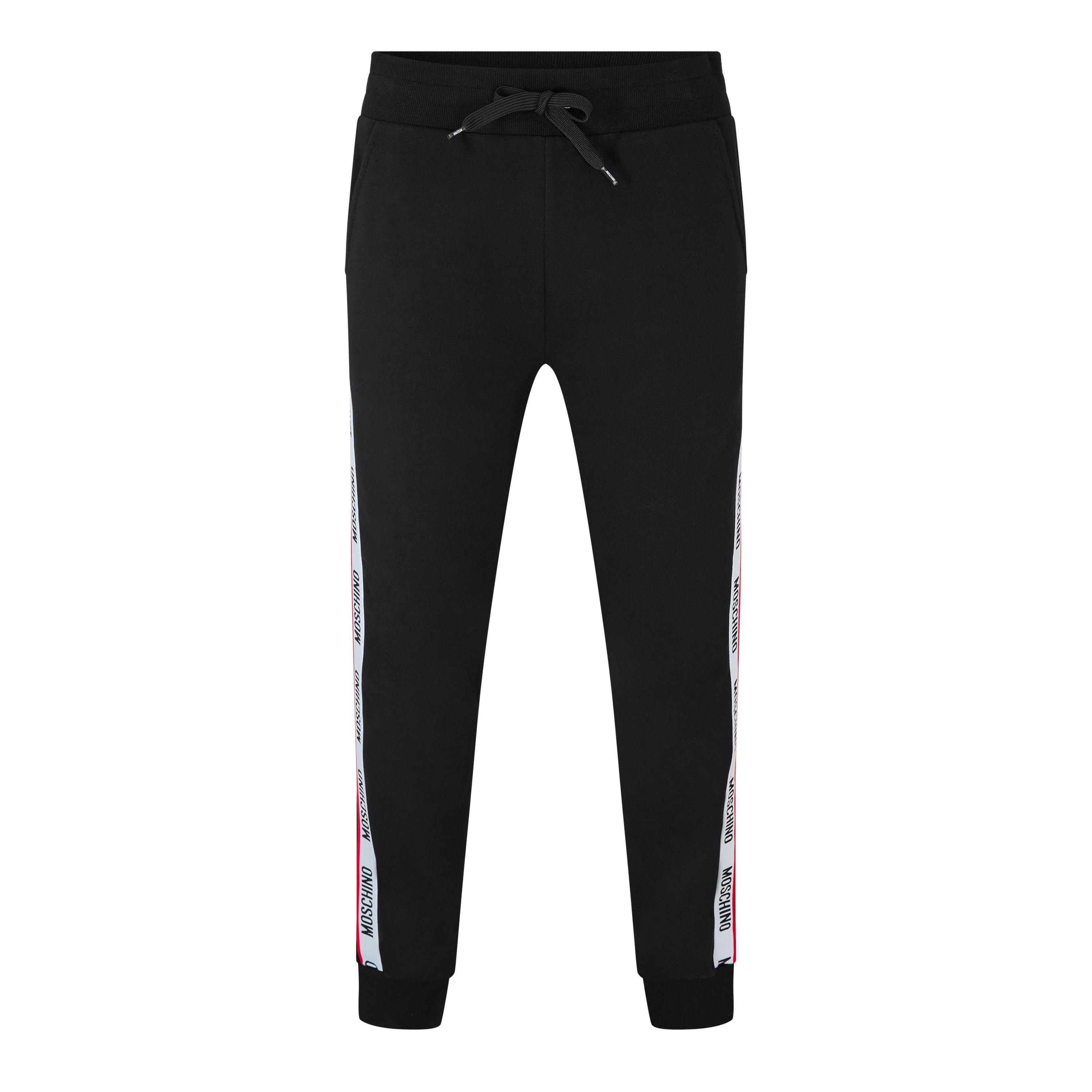 Black - Moschino - Men's Tape Closed Hem Fleece Joggers - 1
