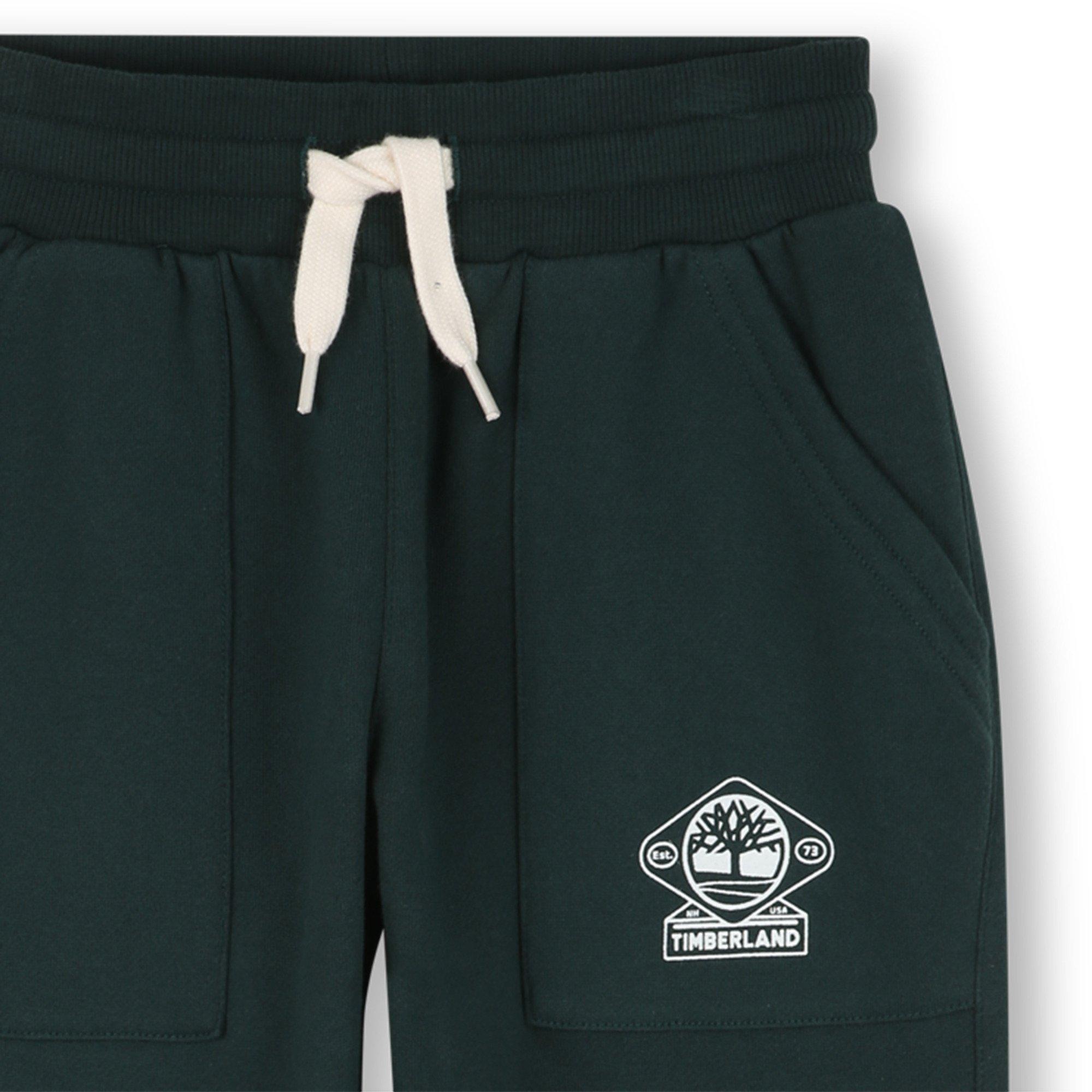 Dark Green - Timberland - Kids' Timberland Small Logo Closed Hem Fleece Joggers - 3