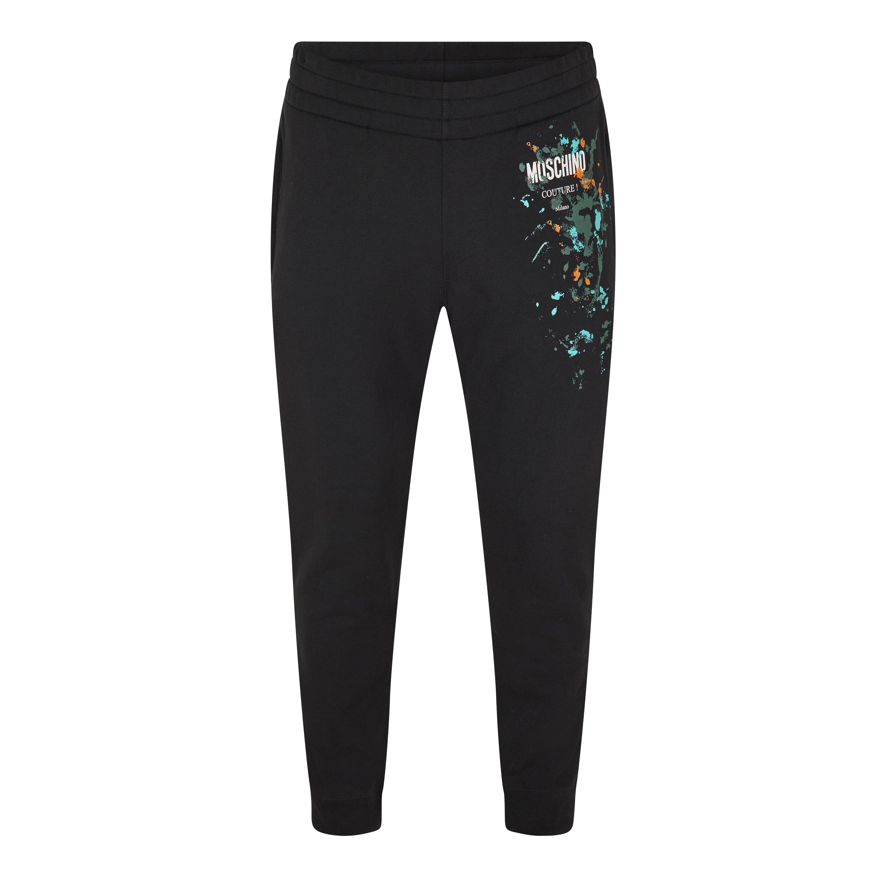 Black - Moschino - Men's Closed Hem Fleece Jogging Bottoms - 1