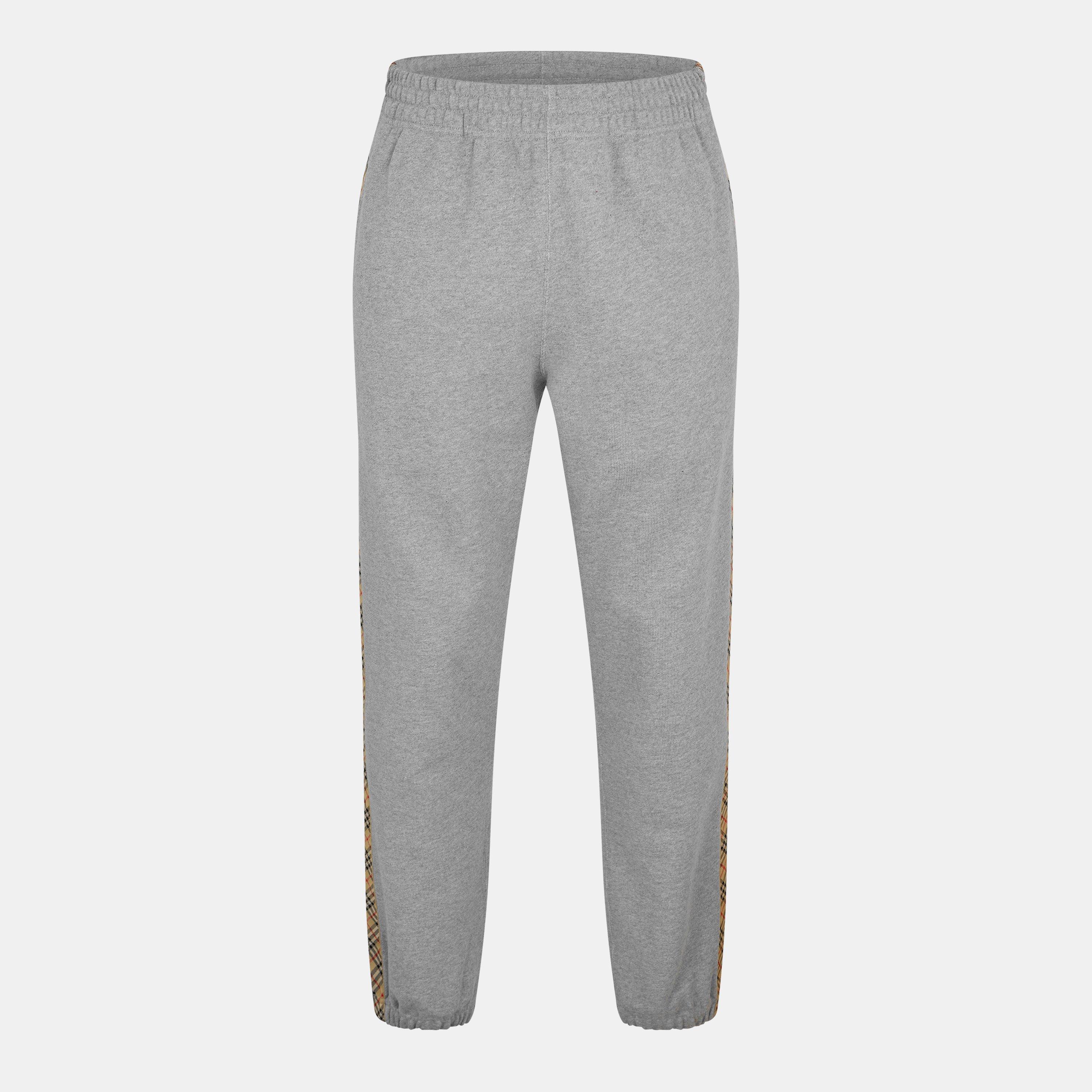 Grey - Burberry - Men's Burb Tape Closed Hem Fleece Joggers - 1
