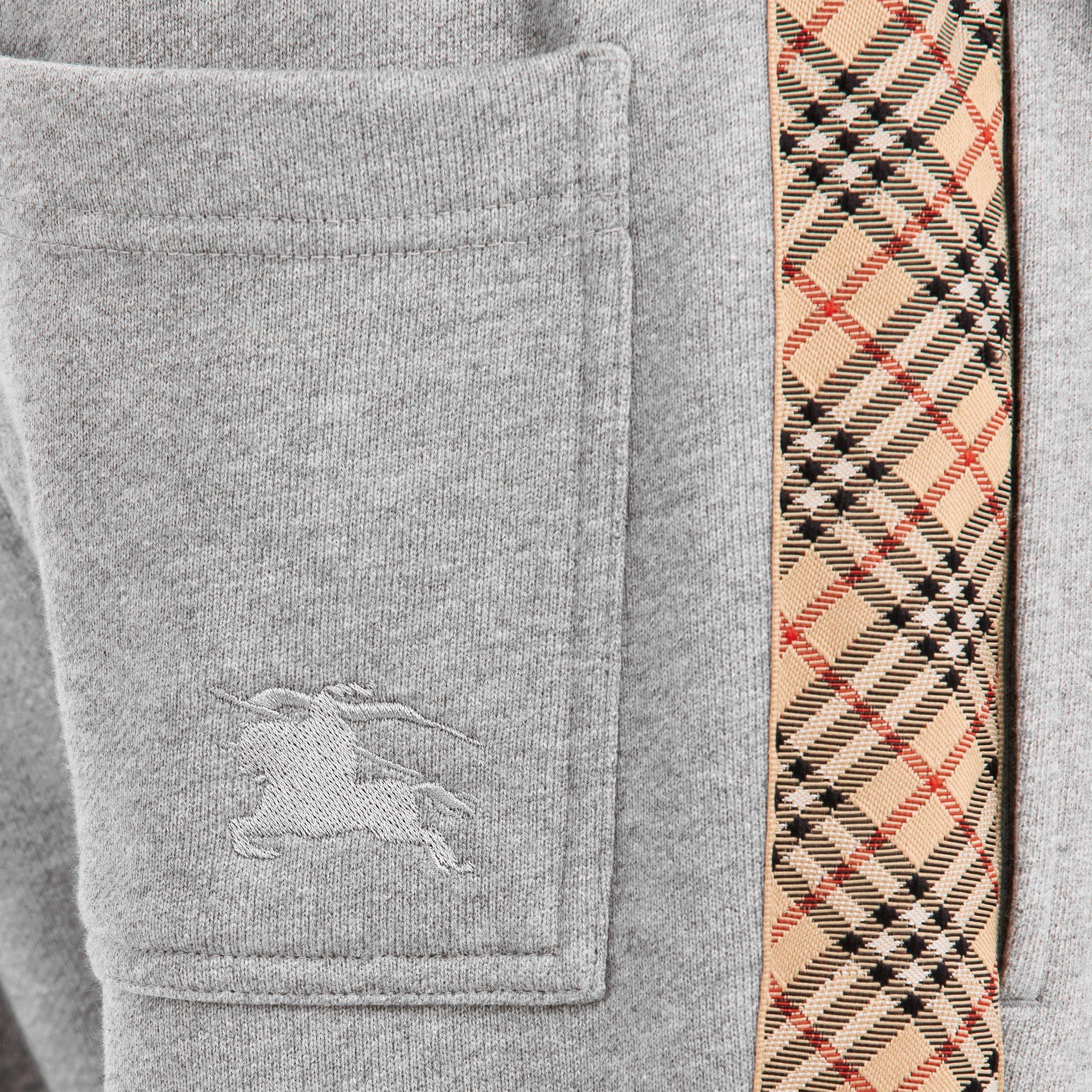 Grey - Burberry - Men's Burb Tape Closed Hem Fleece Joggers - 5