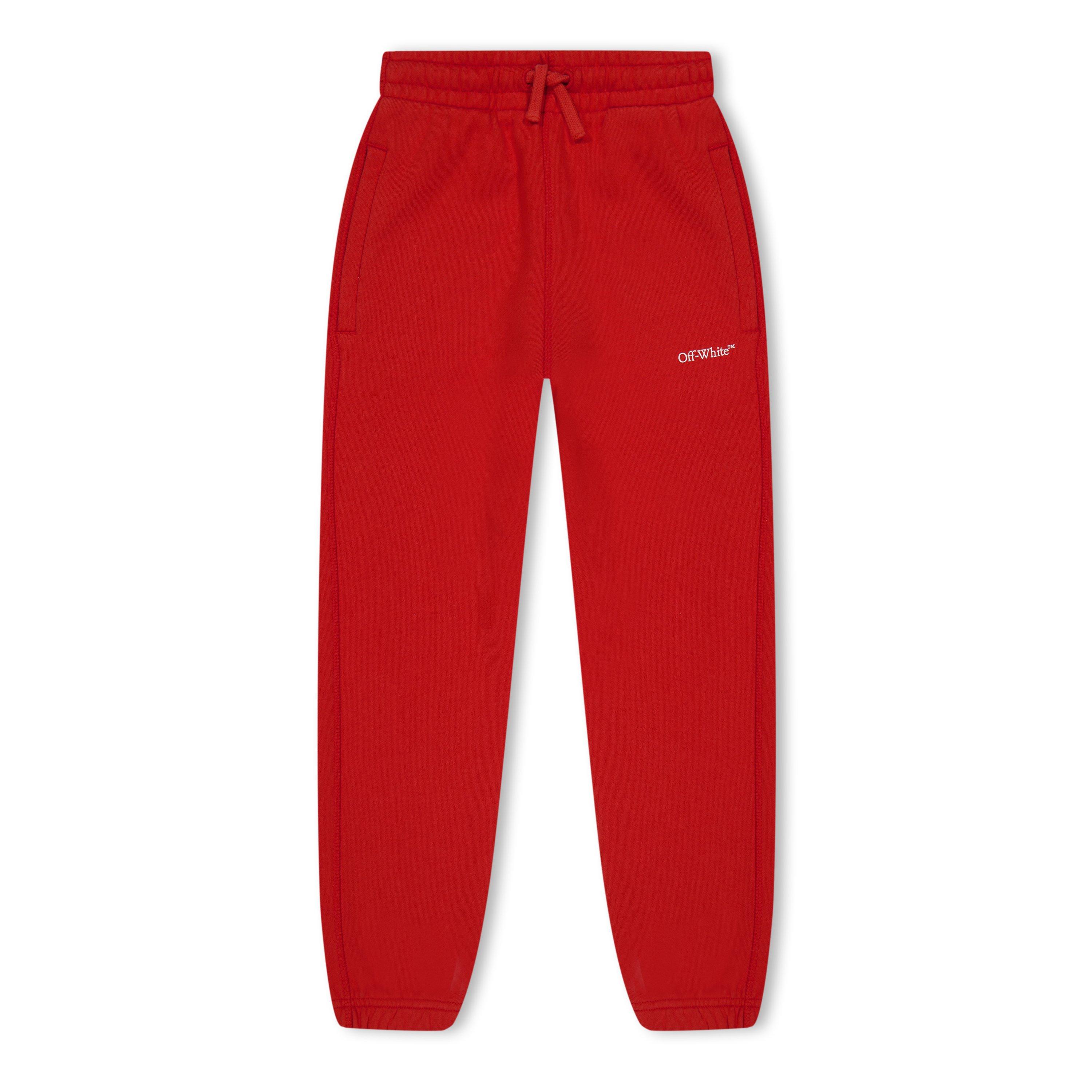 Red 2501 - Off White - Unisex Kids' Logo Fleece Mid Rise Joggers - 1