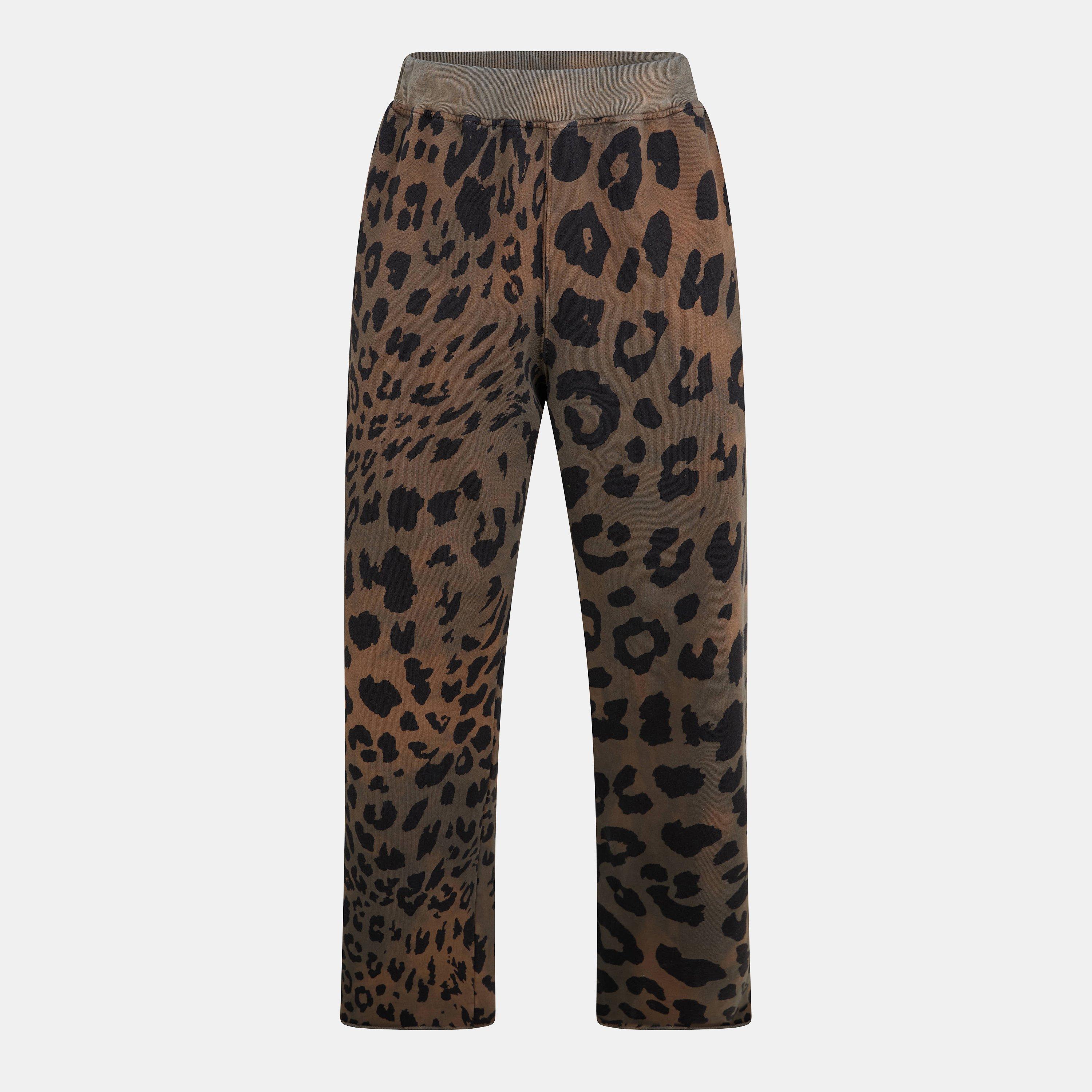 Multi - Aries - Men's Leopard Closed Hem Fleece Joggers - 1