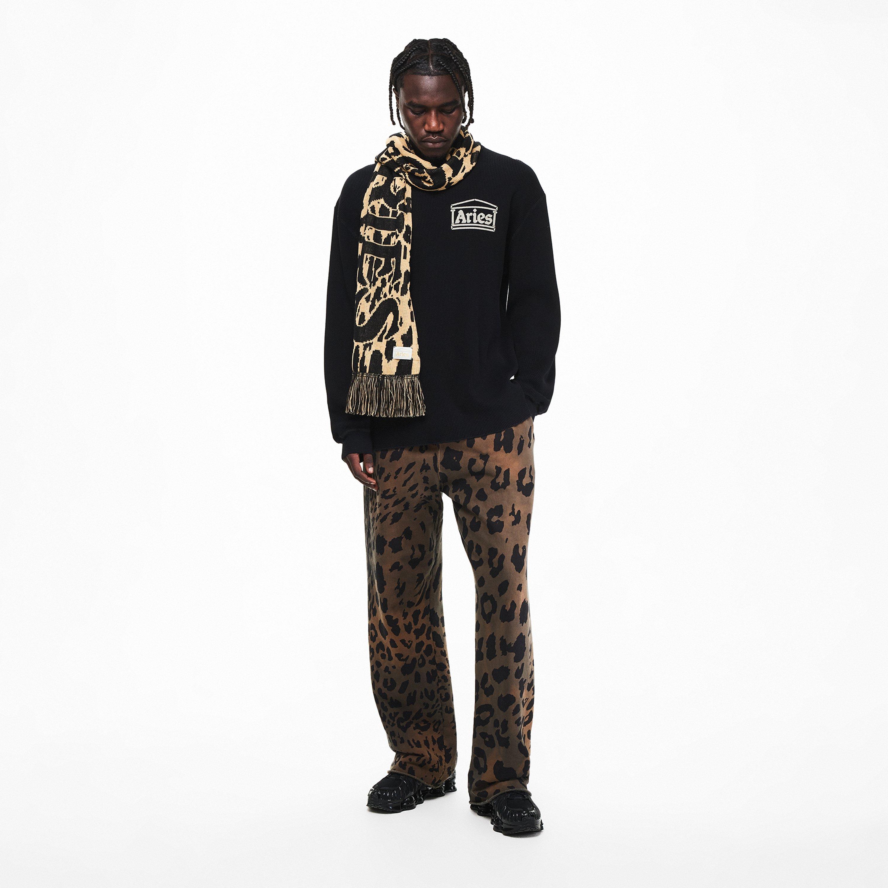 Multi - Aries - Men's Leopard Closed Hem Fleece Joggers - 6
