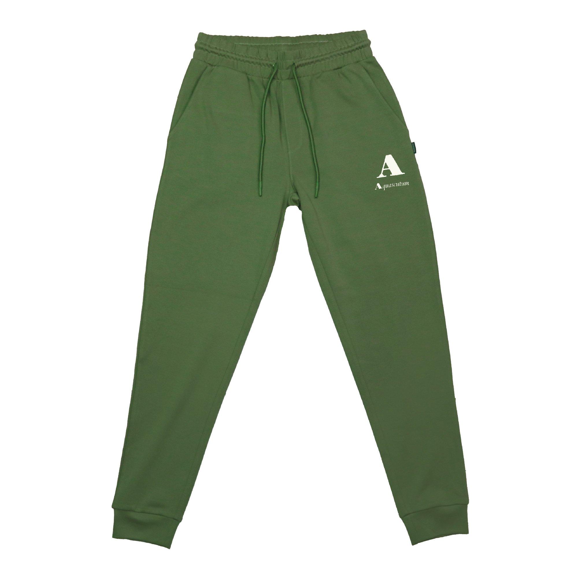 Aquascutum Men's Closed Hem Fleece Joggers - Military Green - Medium
