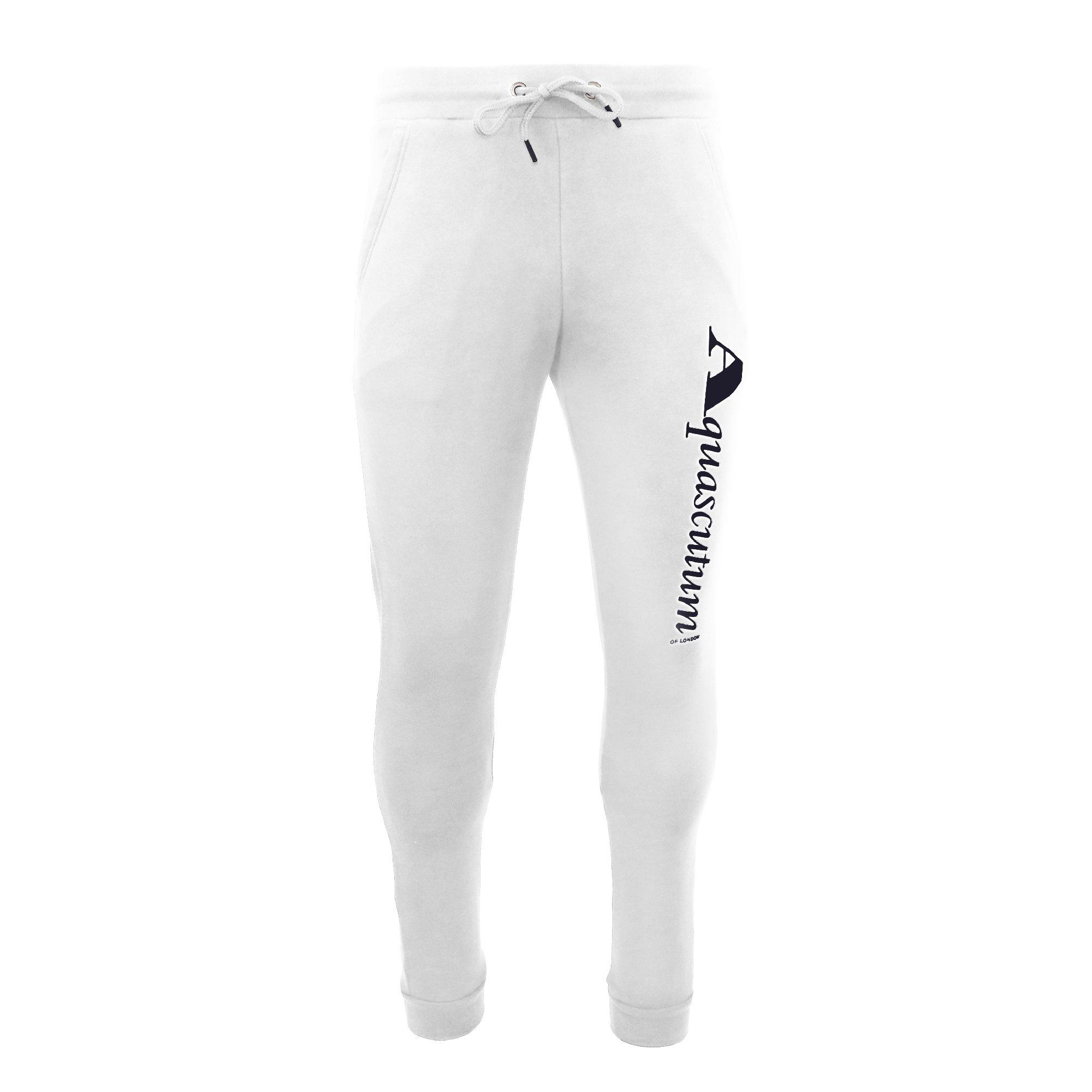 White - Aquascutum - Men's Closed Hem Fleece Joggers - 1