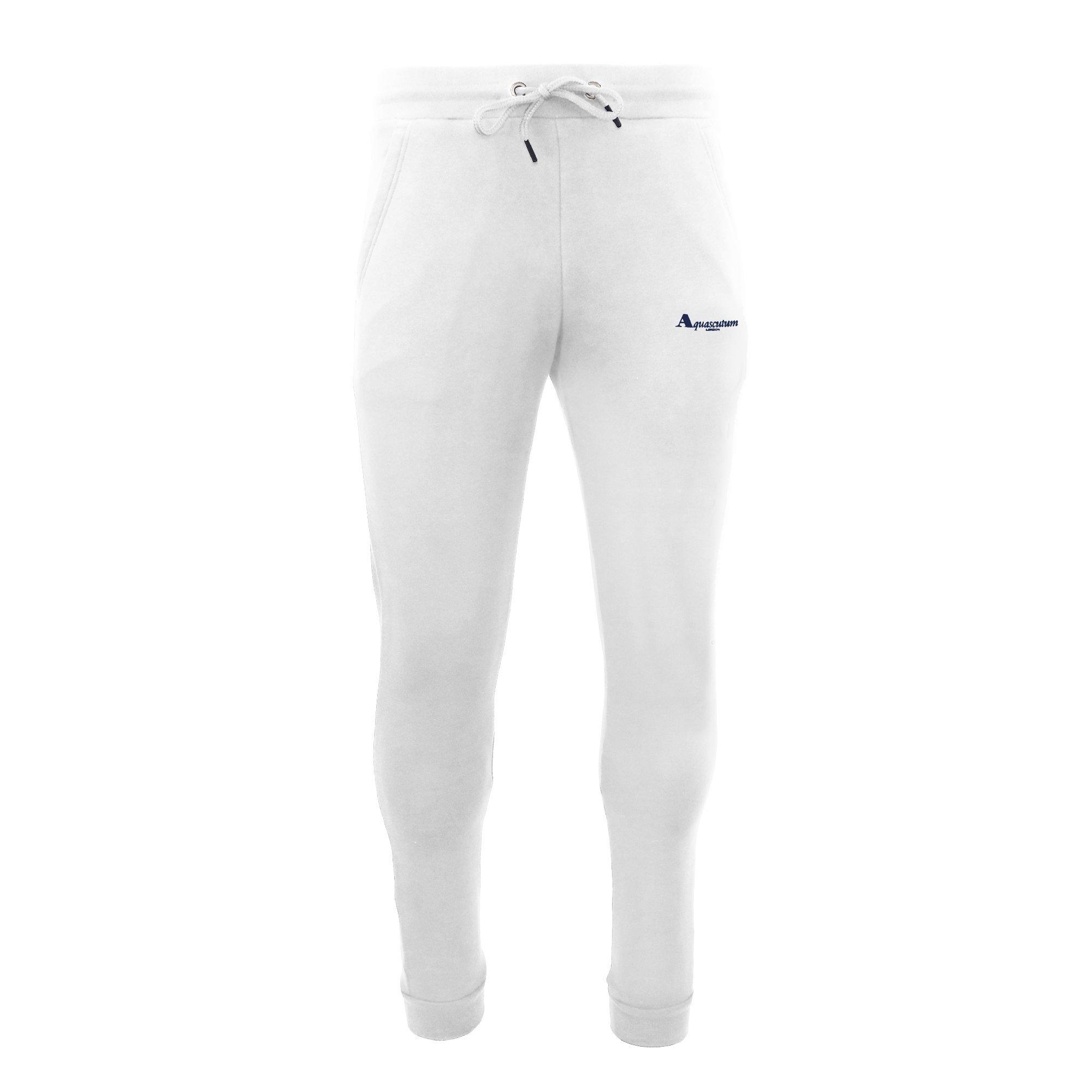 White - Aquascutum - Men's Closed Hem Fleece Joggers - 1