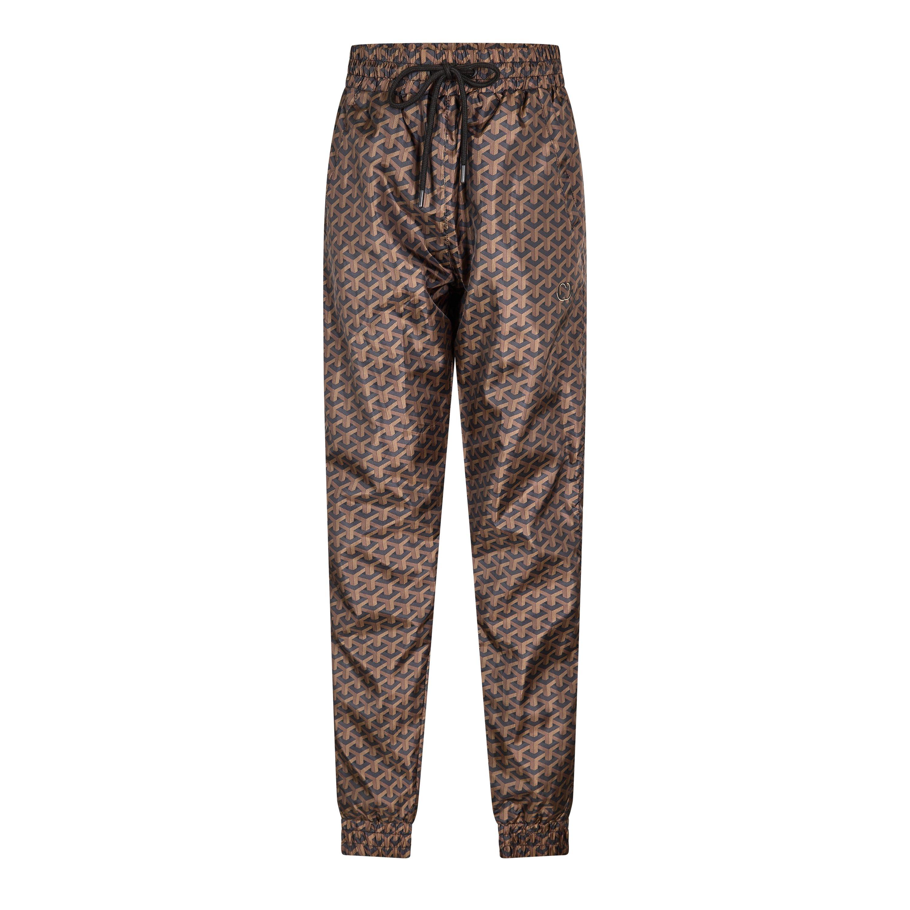 Black/Brown - Criminal Damage - Men's Louvre Closed Hem Fleece Joggers - 1