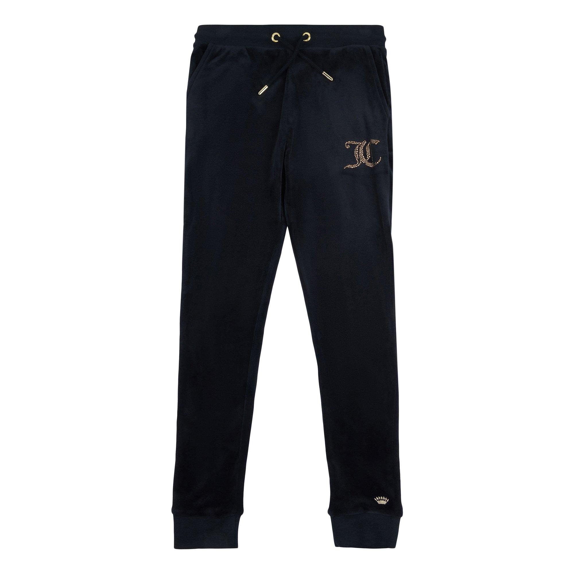 Jet Black 102 - Juicy Couture - Kids' Monogram Closed Cuff Fleece Joggers - 1