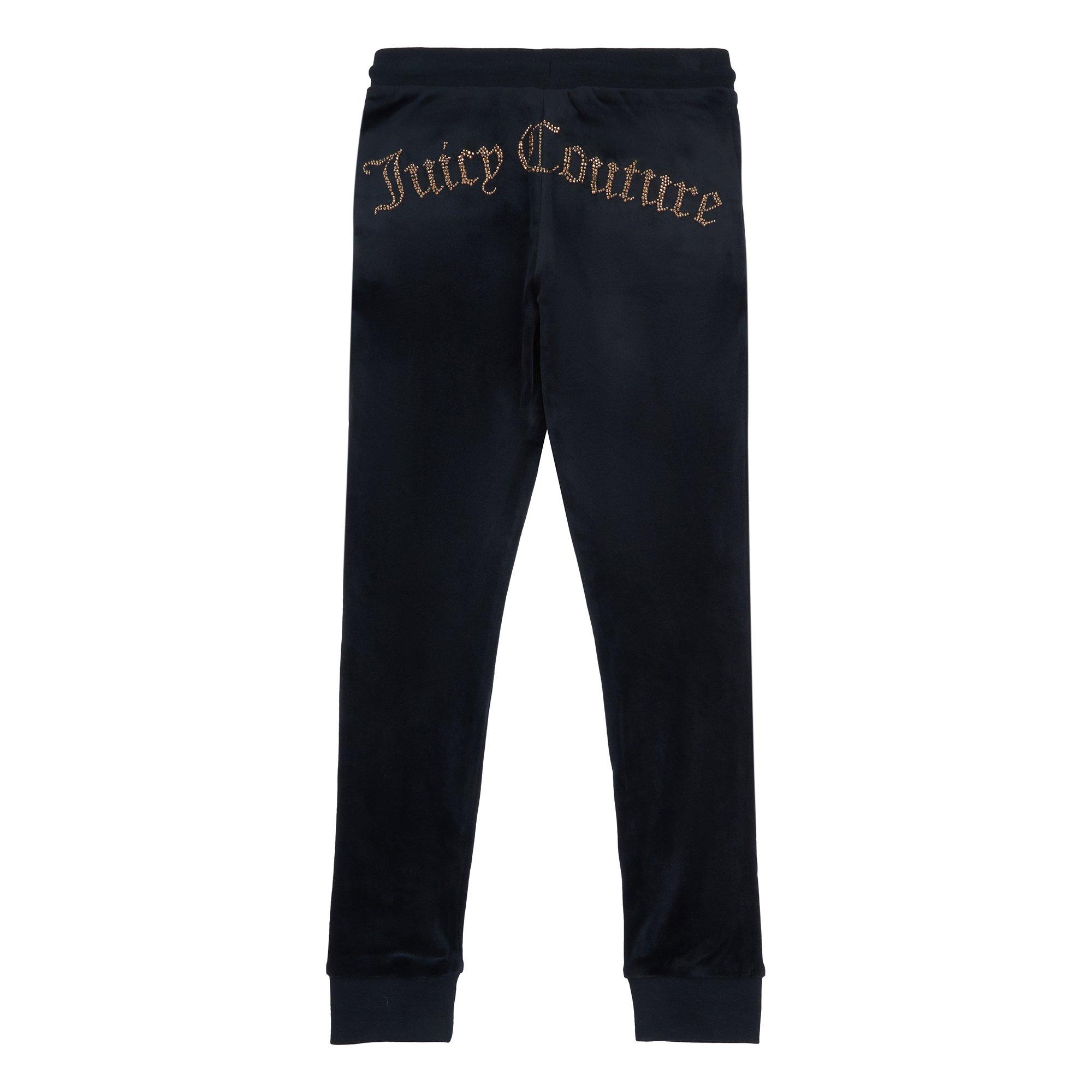 Jet Black 102 - Juicy Couture - Kids' Embellished Monogram Closed Hem Fleece Joggers - 2