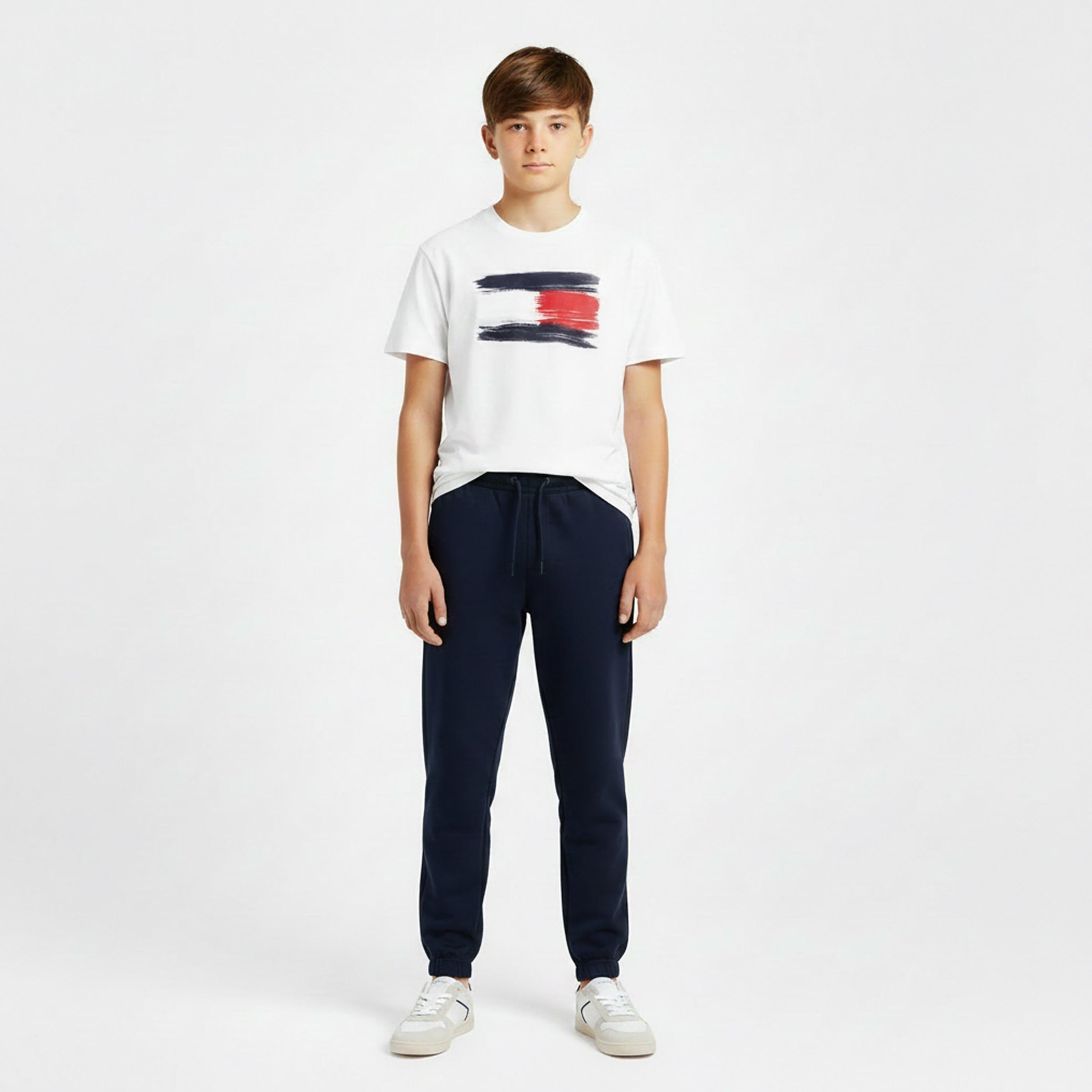 Night Navy - Tommy Hilfiger - Kids' Heritage Flag Jog Closed Hem Fleece Joggers - 3
