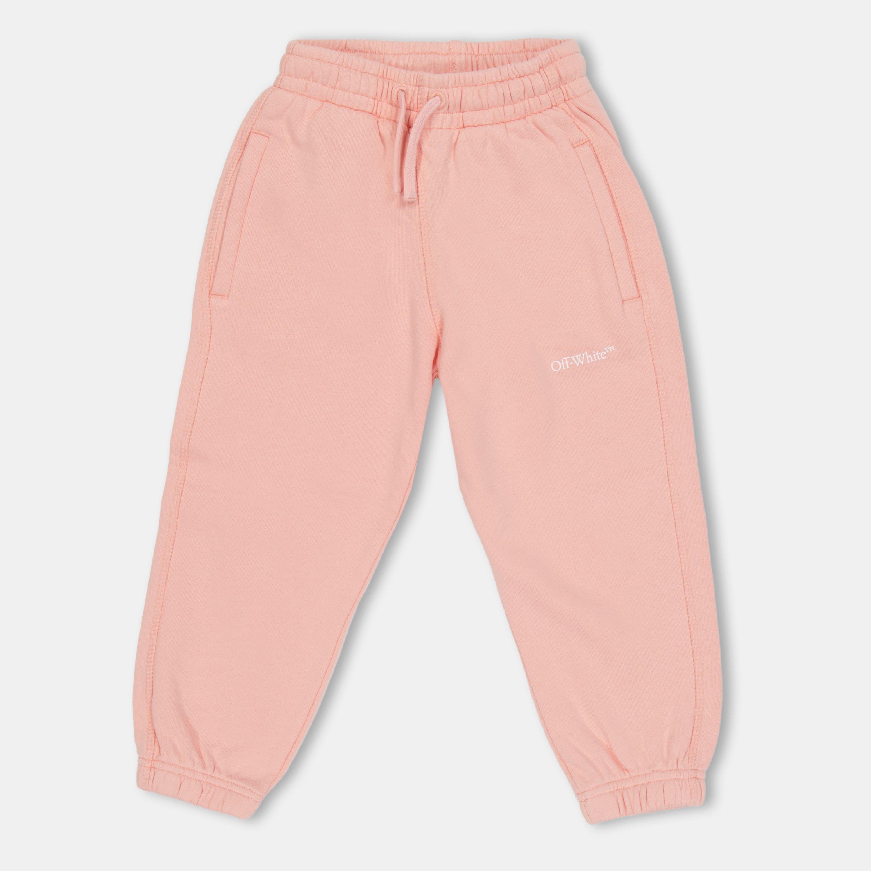Pink/White - Off White - Kids Logo Jogger, Diagonal Design - 1