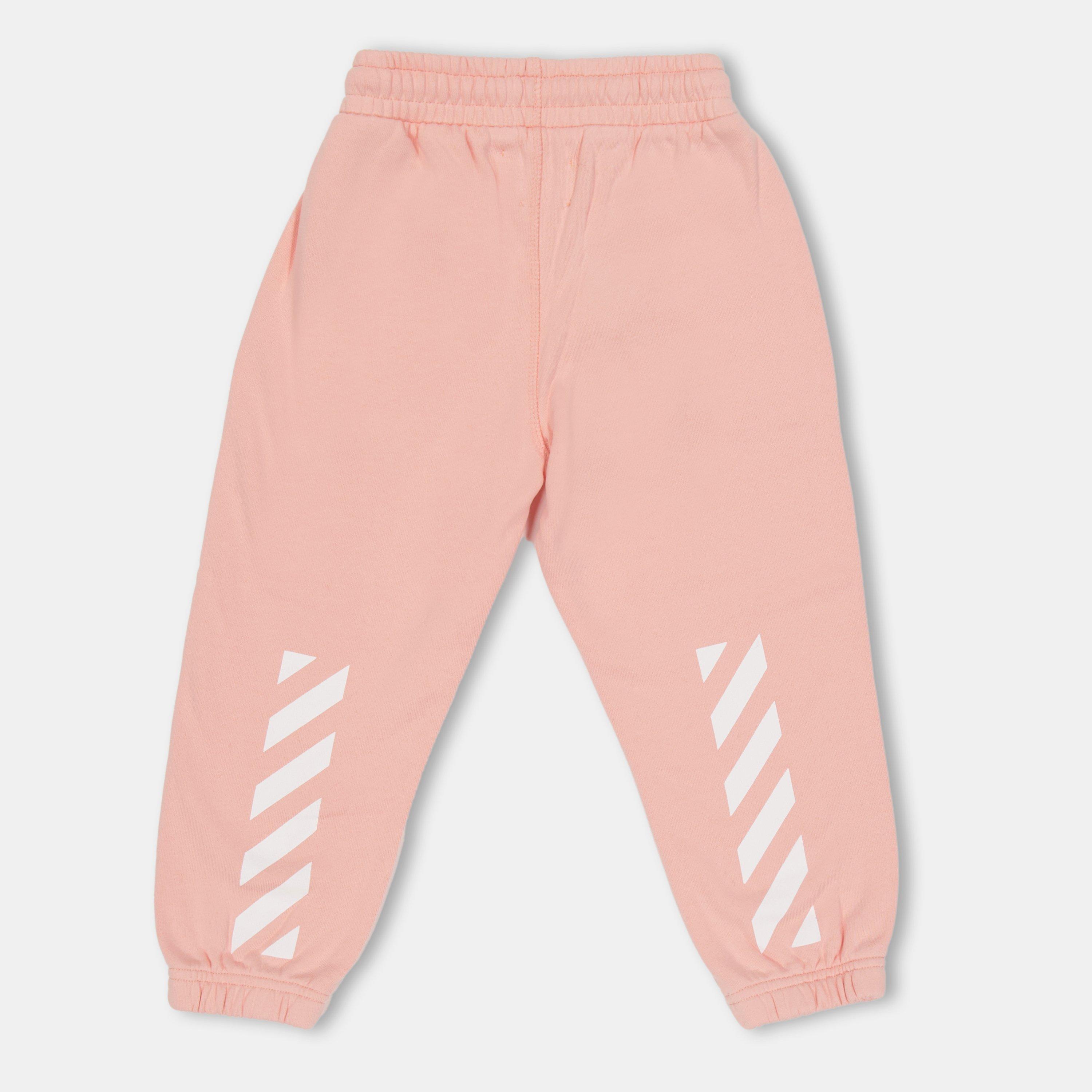 Pink/White - Off White - Kids Logo Jogger, Diagonal Design - 2