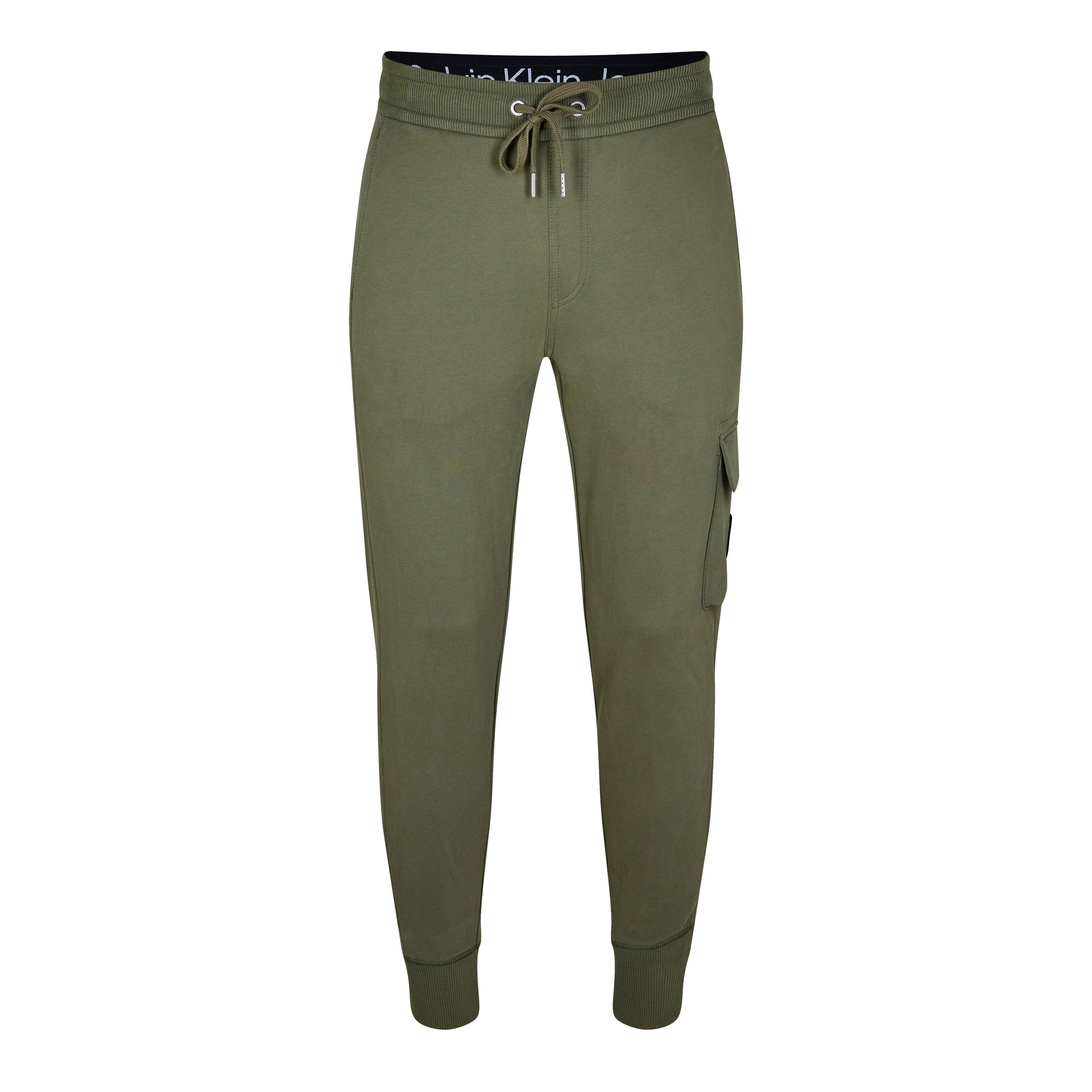 Calvin Klein Jeans Men's Logo-Patch Track Pants - Olive - 2XL