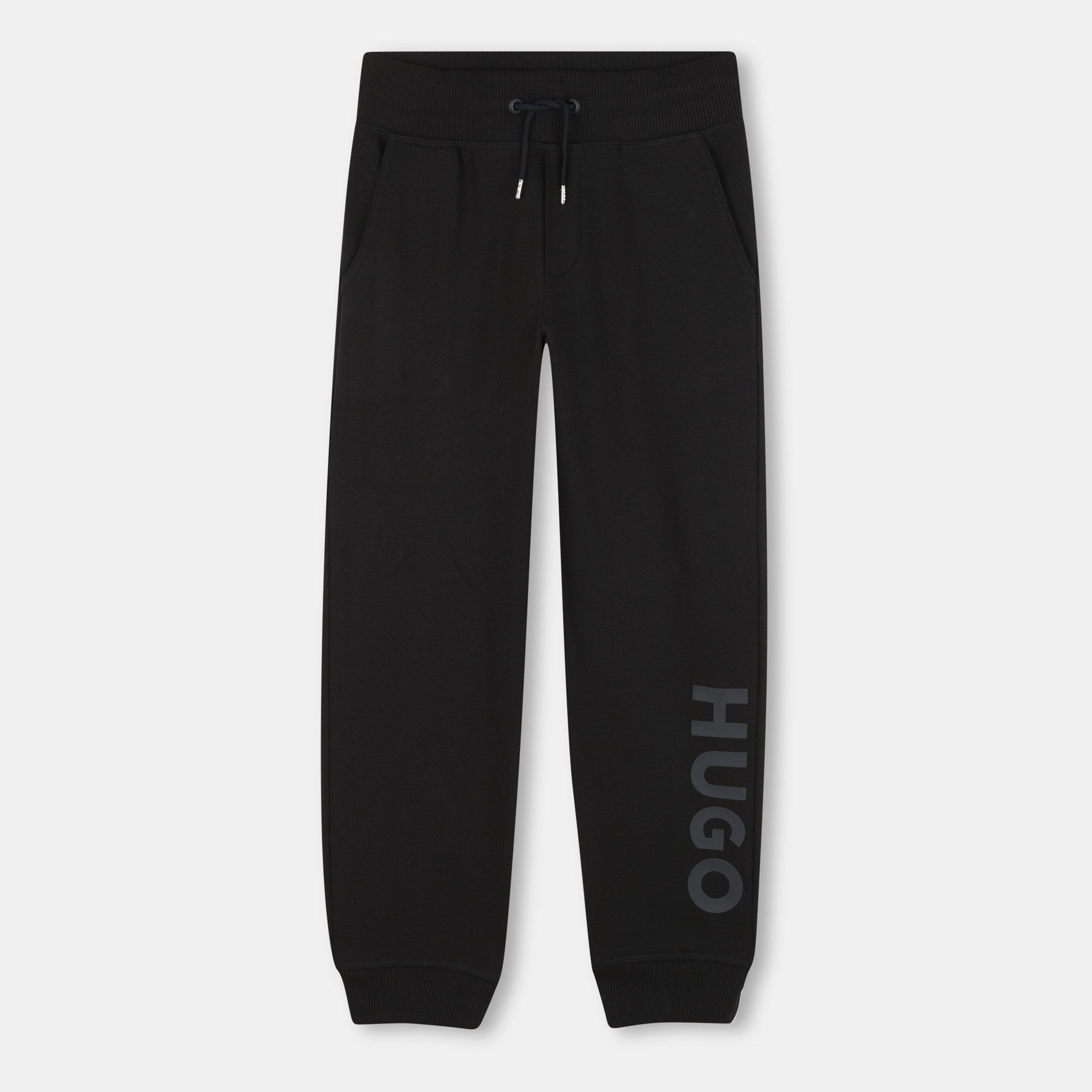 Black 09B - Hugo - Kids' Logo Closed Hem Fleece Joggers - 1