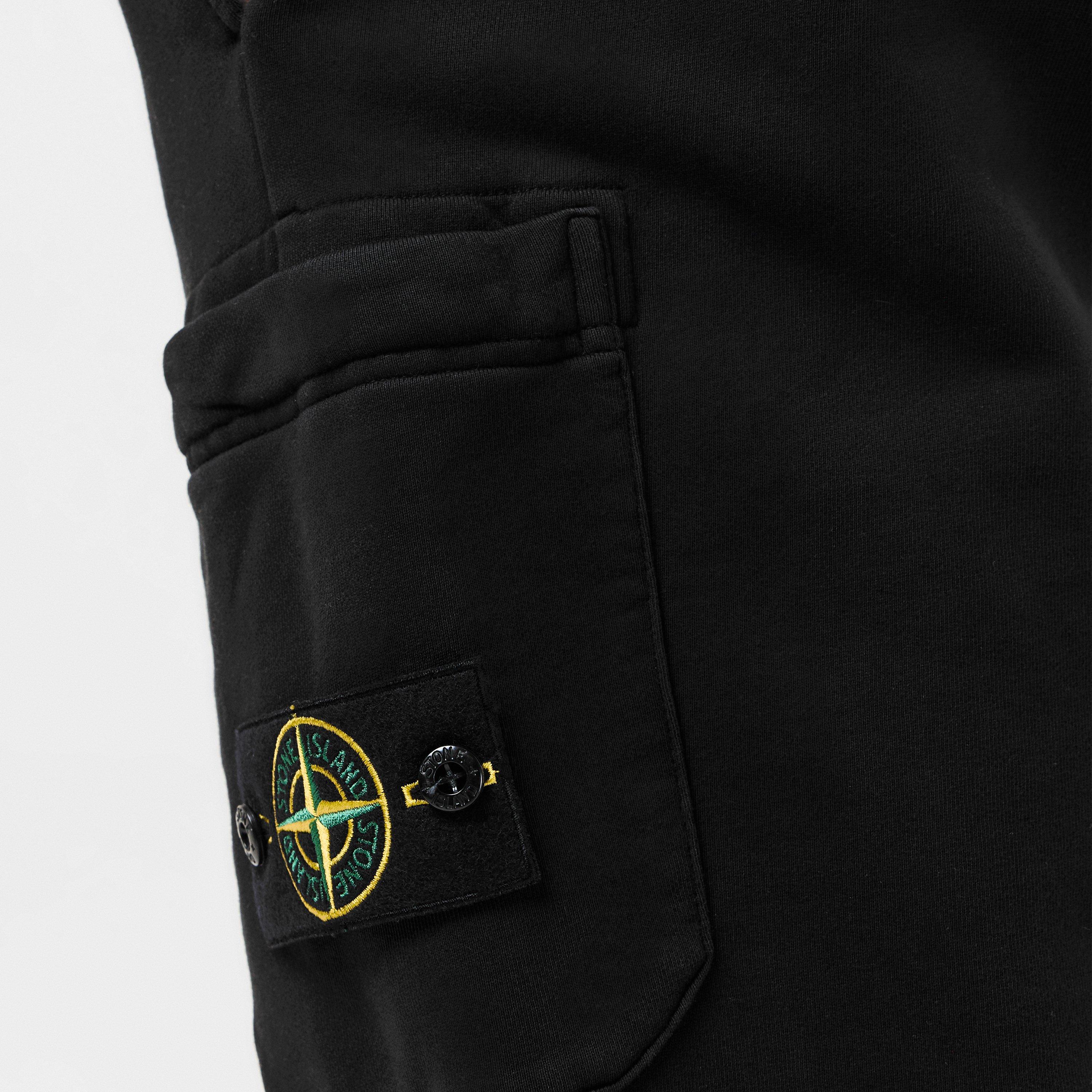 Nero V0029 - Stone Island - Men's Logo Cotton Lightweight Fleece Joggers - 5