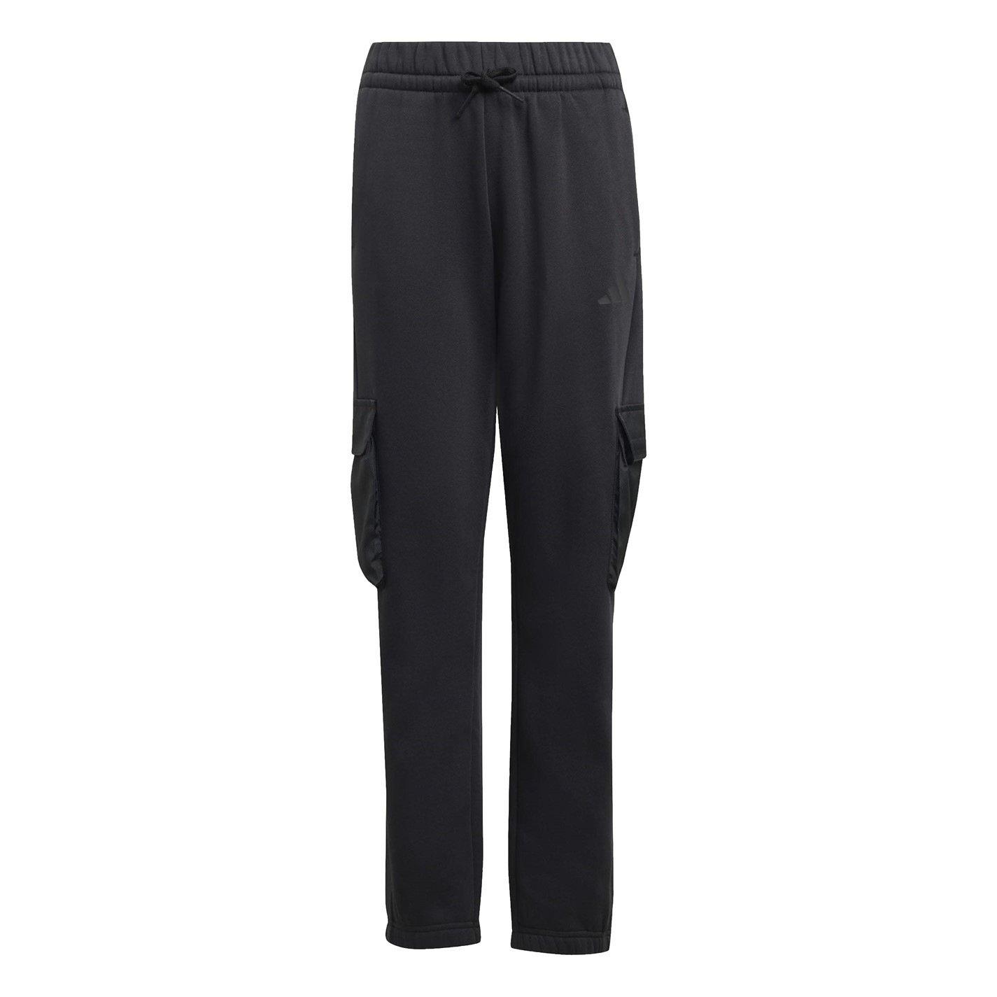Adidas Boys Utility Fleece Cargo Joggers Juniors - Black - 13 Years