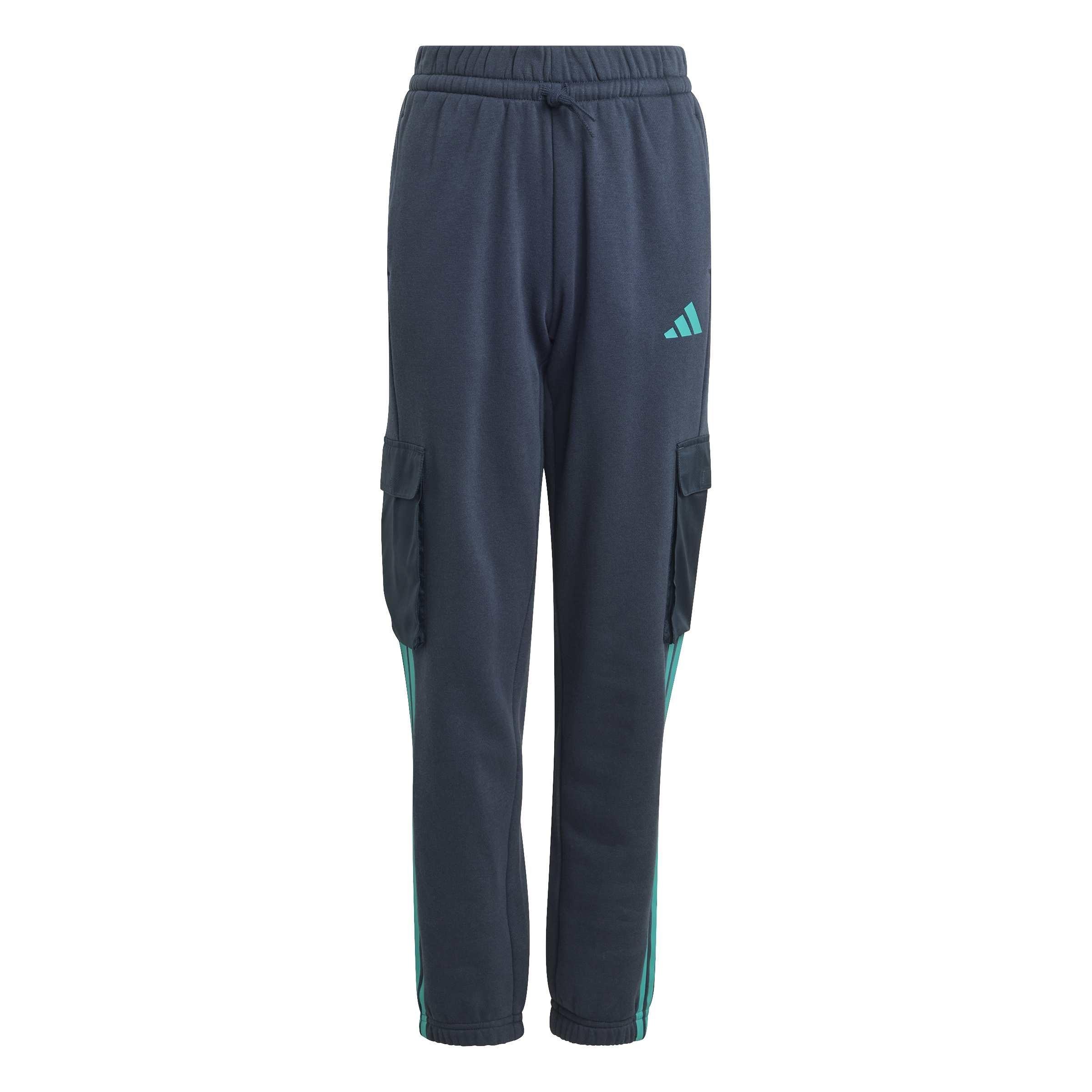 Adidas Boys Utility Fleece Cargo Joggers Juniors - Ink Blue - 13 Years