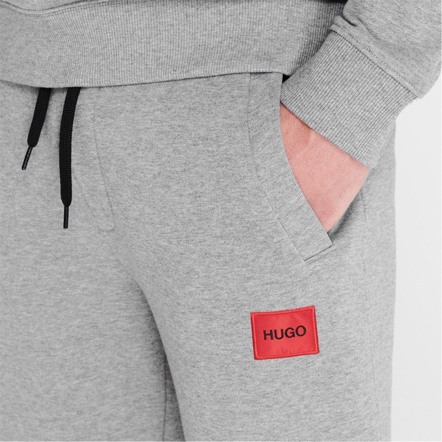 Grey 029 - Hugo - Mens HUGO Doak Closed Hem Jogging Bottoms with Logo Detail - 3