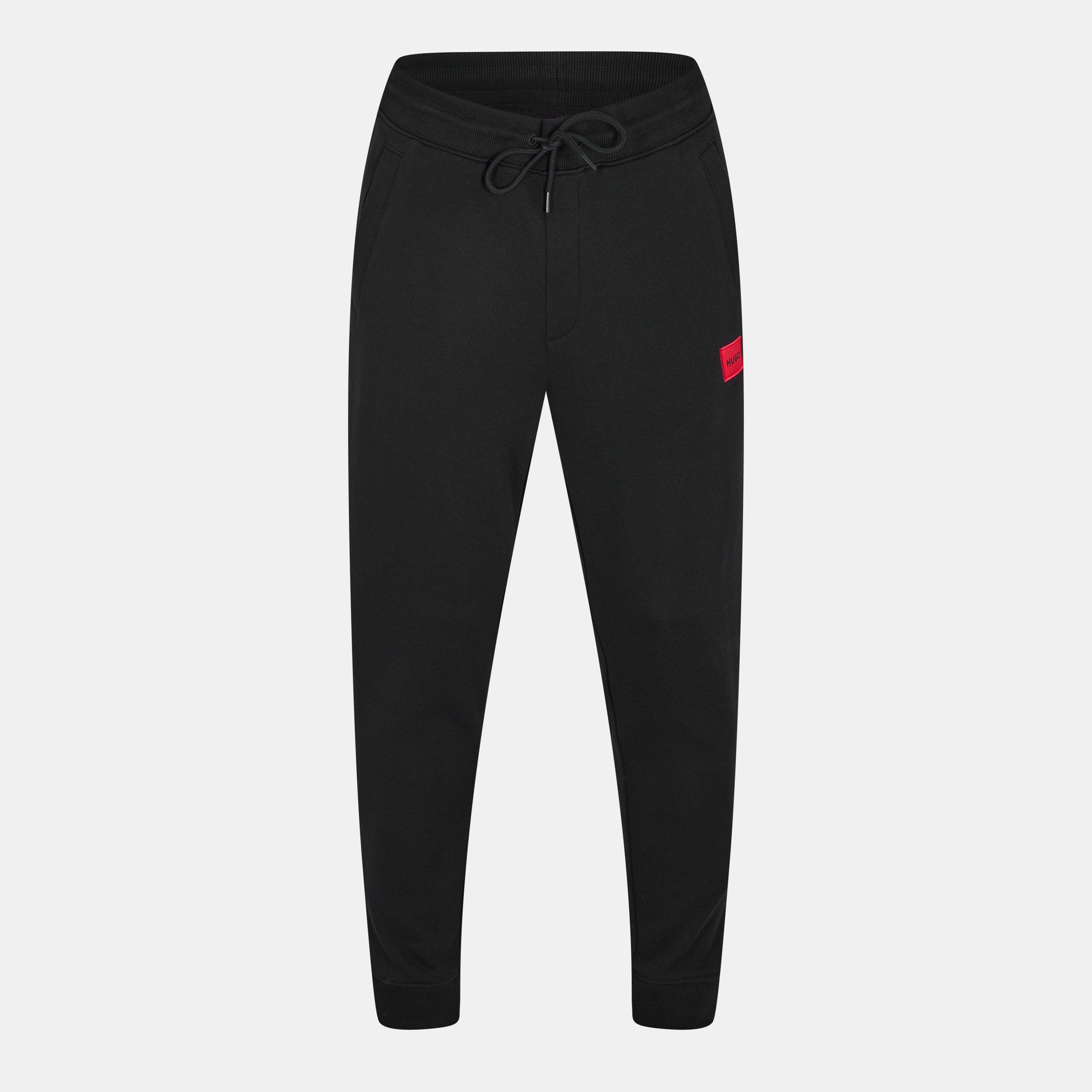 Black 001 - Hugo - Mens HUGO Doak Closed Hem Jogging Bottoms with Logo Detail - 1