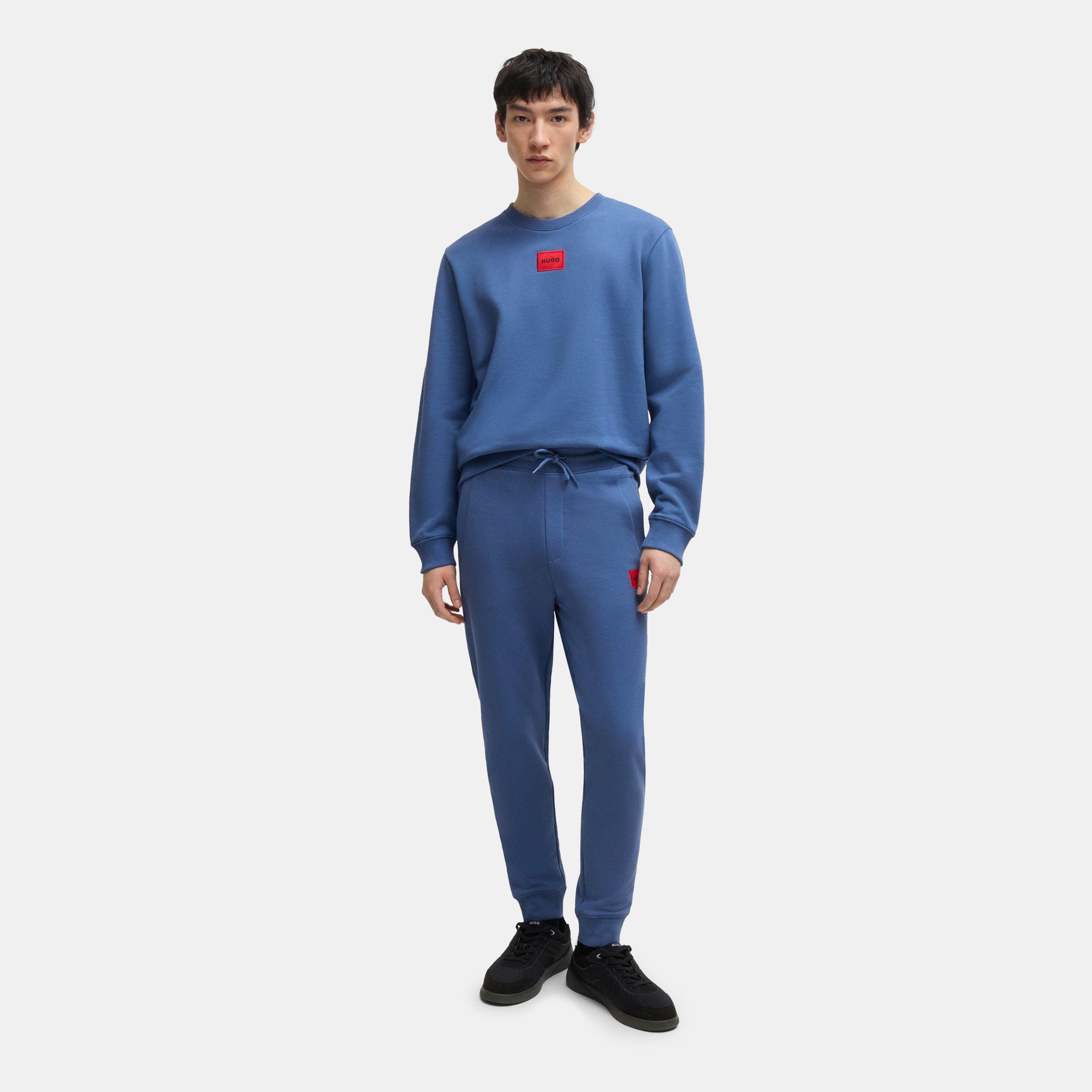 Open Blue - Hugo - Mens HUGO Doak Closed Hem Jogging Bottoms with Logo Detail - 5