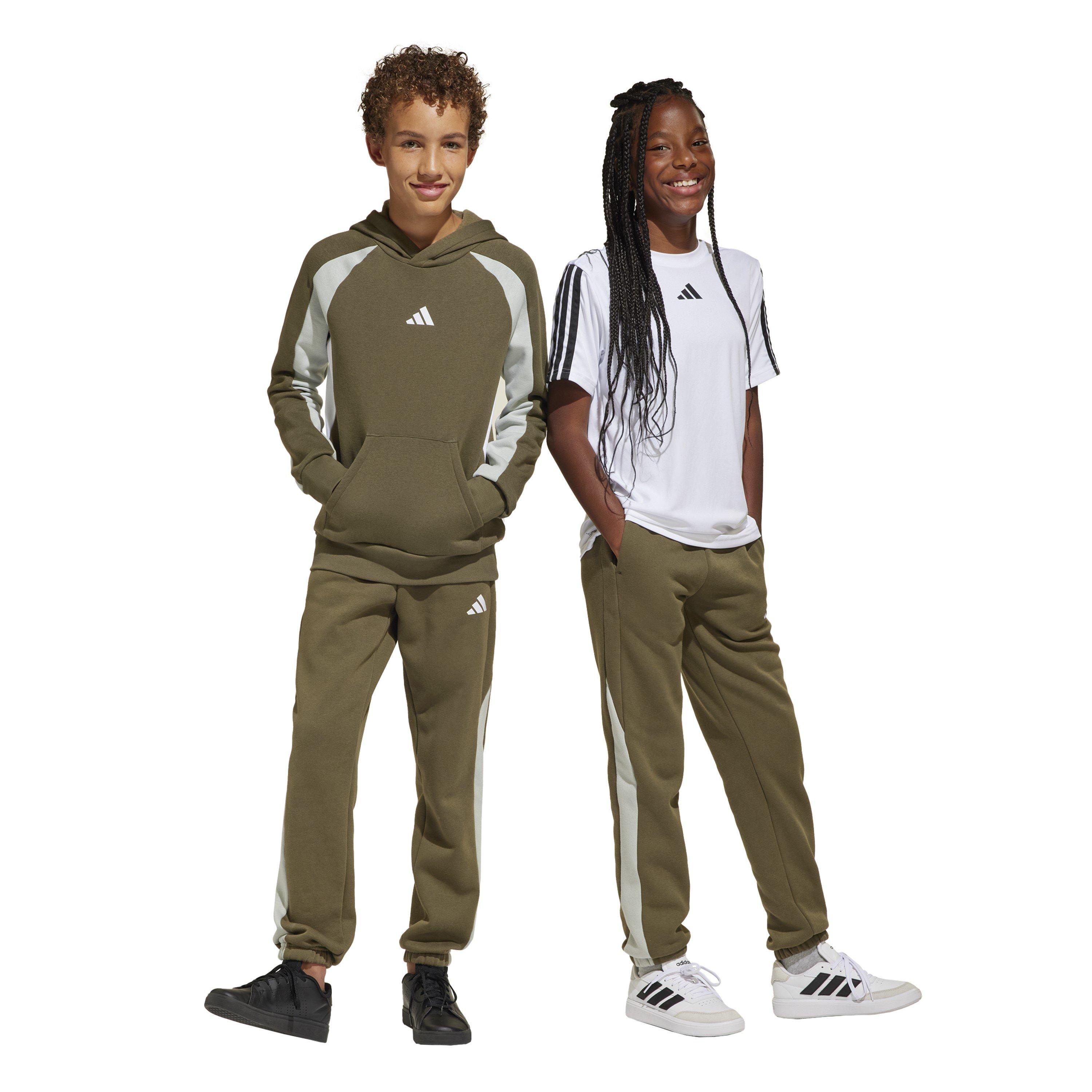 Olve/Slvr/Wht - adidas - Kids' Closed Hem Fleece Joggers - 2