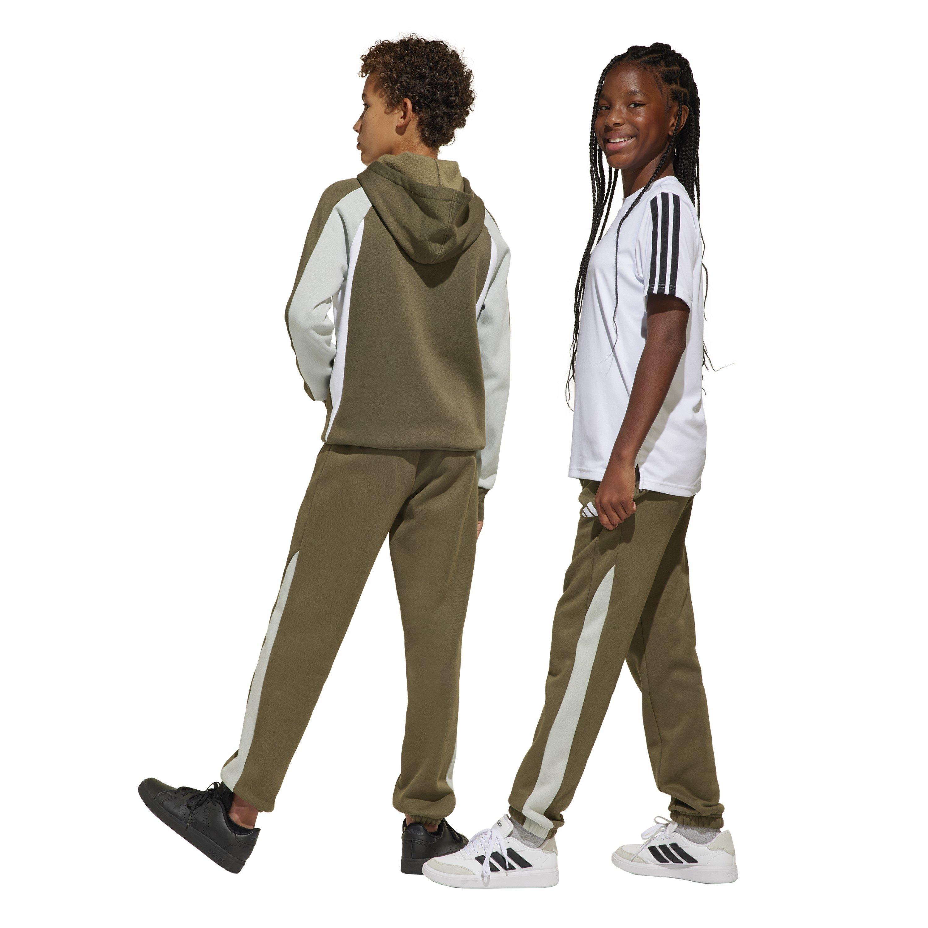 Olve/Slvr/Wht - adidas - Kids' Closed Hem Fleece Joggers - 3