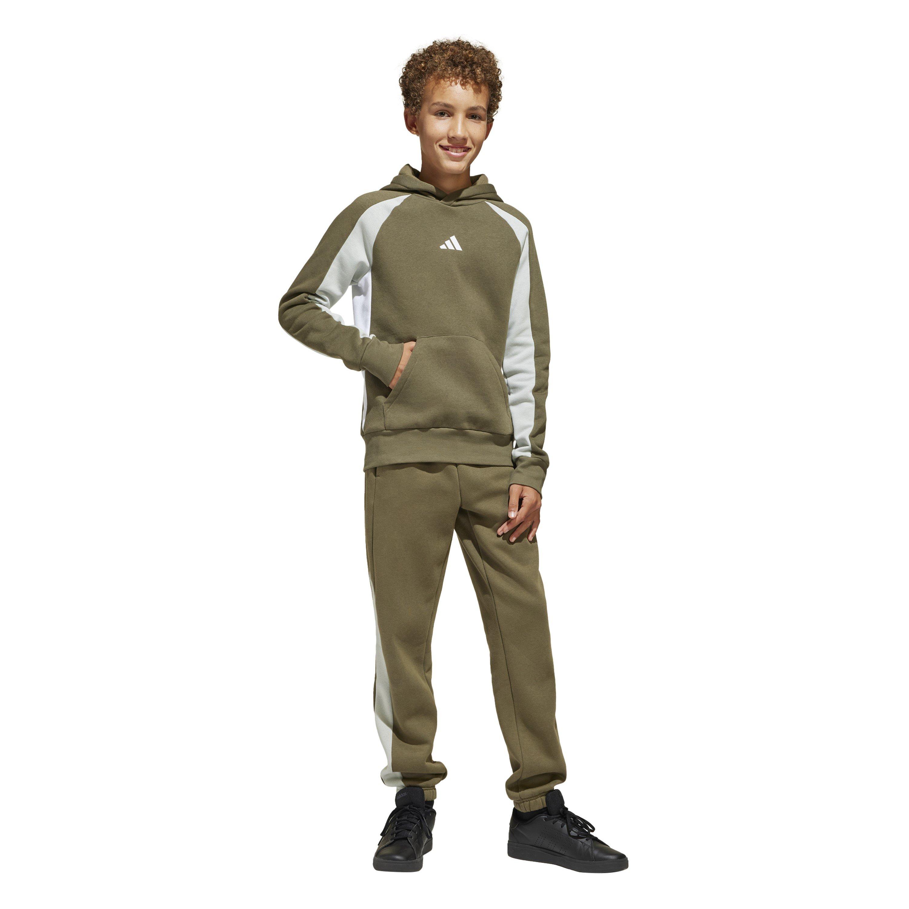 Olve/Slvr/Wht - adidas - Kids' Closed Hem Fleece Joggers - 4