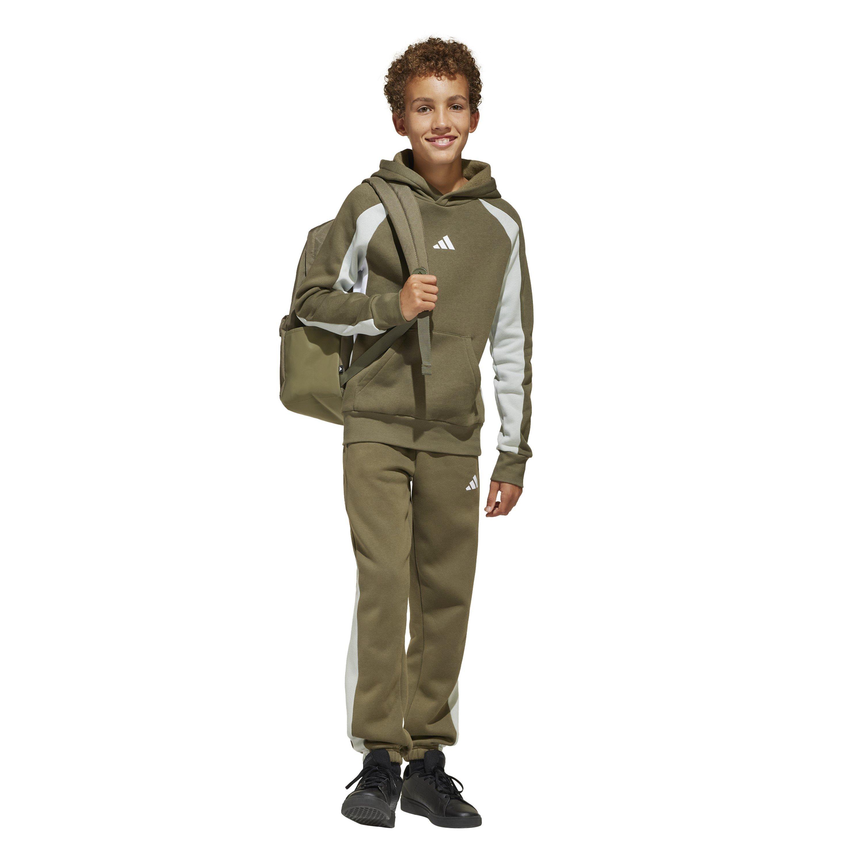 Olve/Slvr/Wht - adidas - Kids' Closed Hem Fleece Joggers - 7