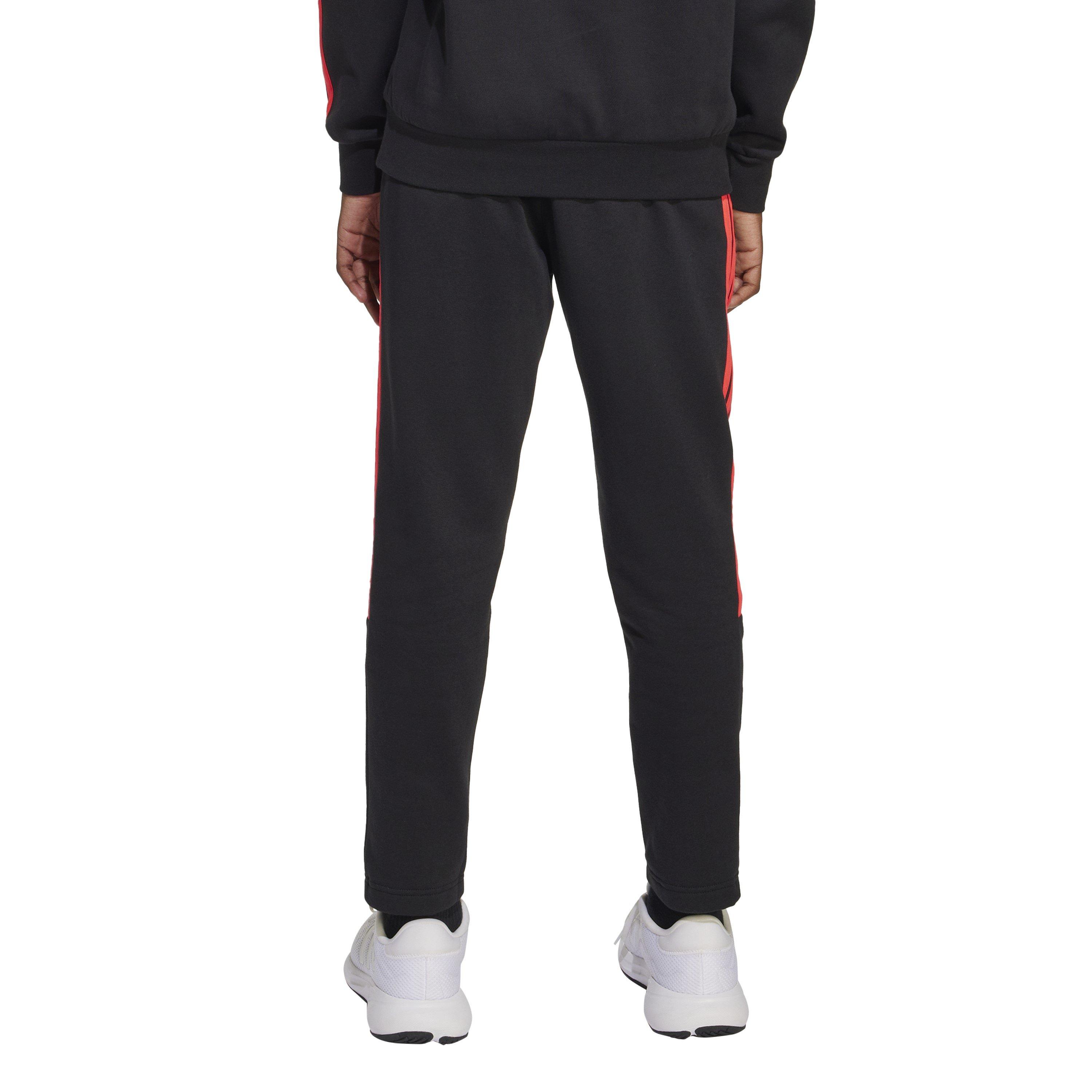 Black/Lucid Red - adidas - Kids' Hot Closed Hem Fleece Joggers - 5