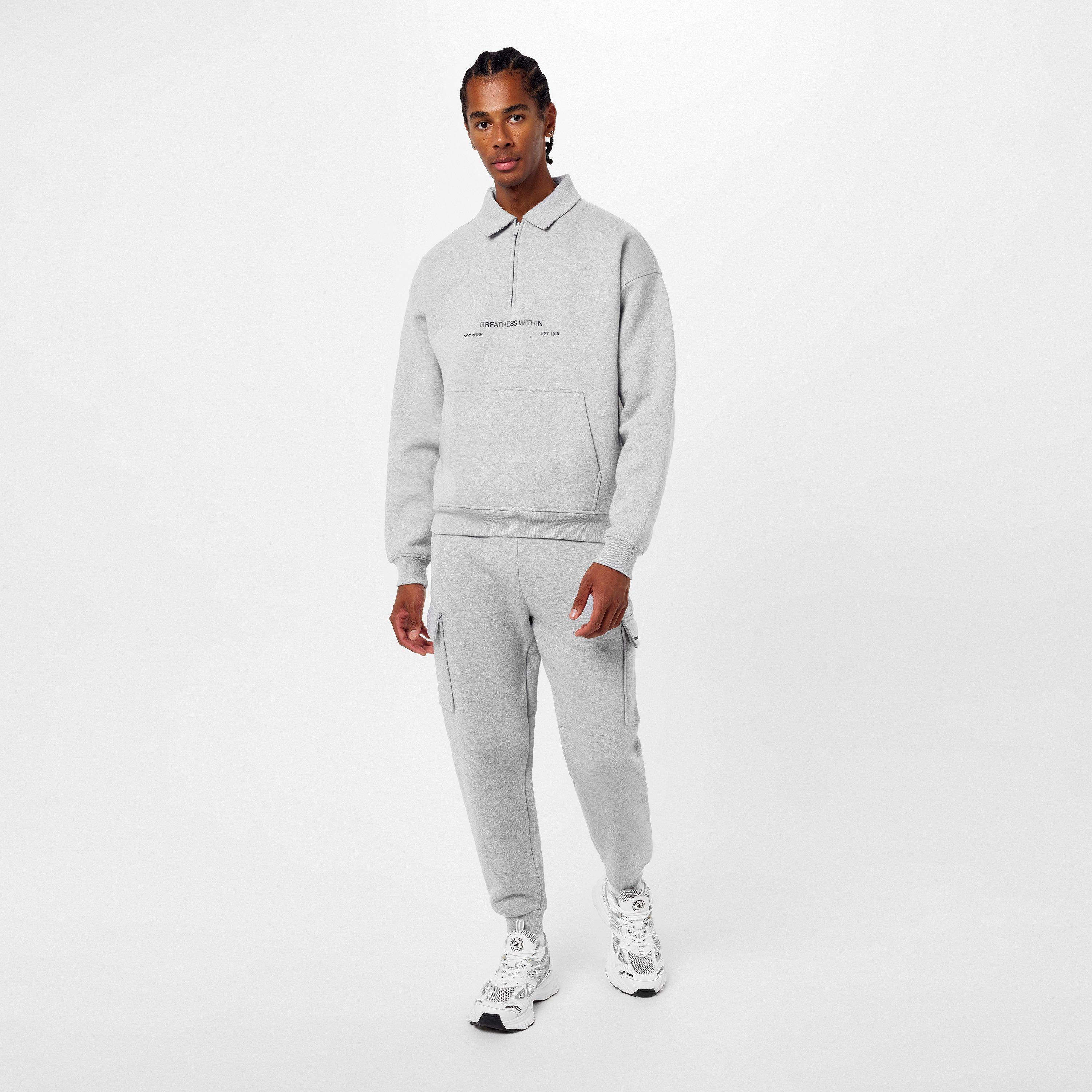 Gris jaspeado - Everlast - Adults Boxing Club Closed Hem Fleece Joggers - 4