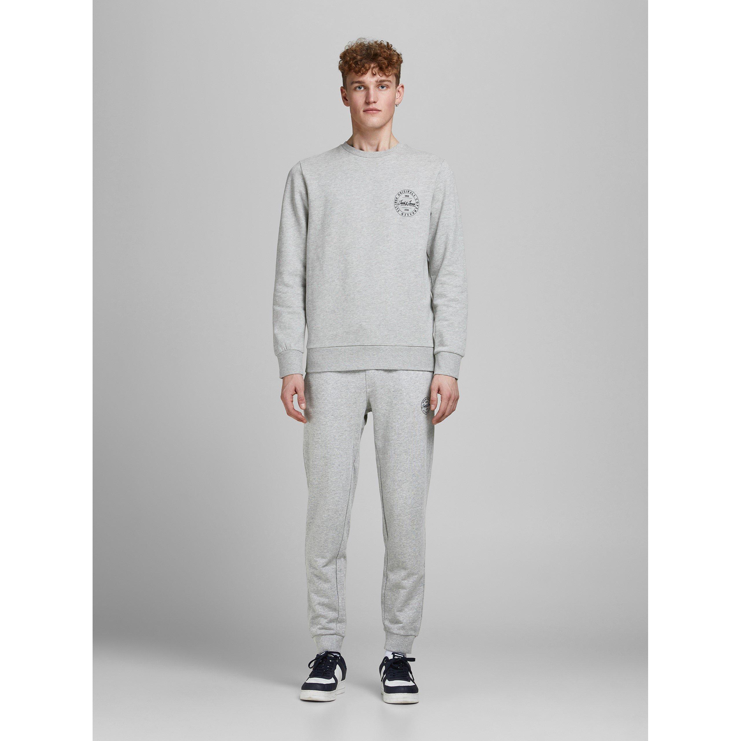 Light Grey - Jack and Jones - Gordon Shark Jogging Bottoms - 2