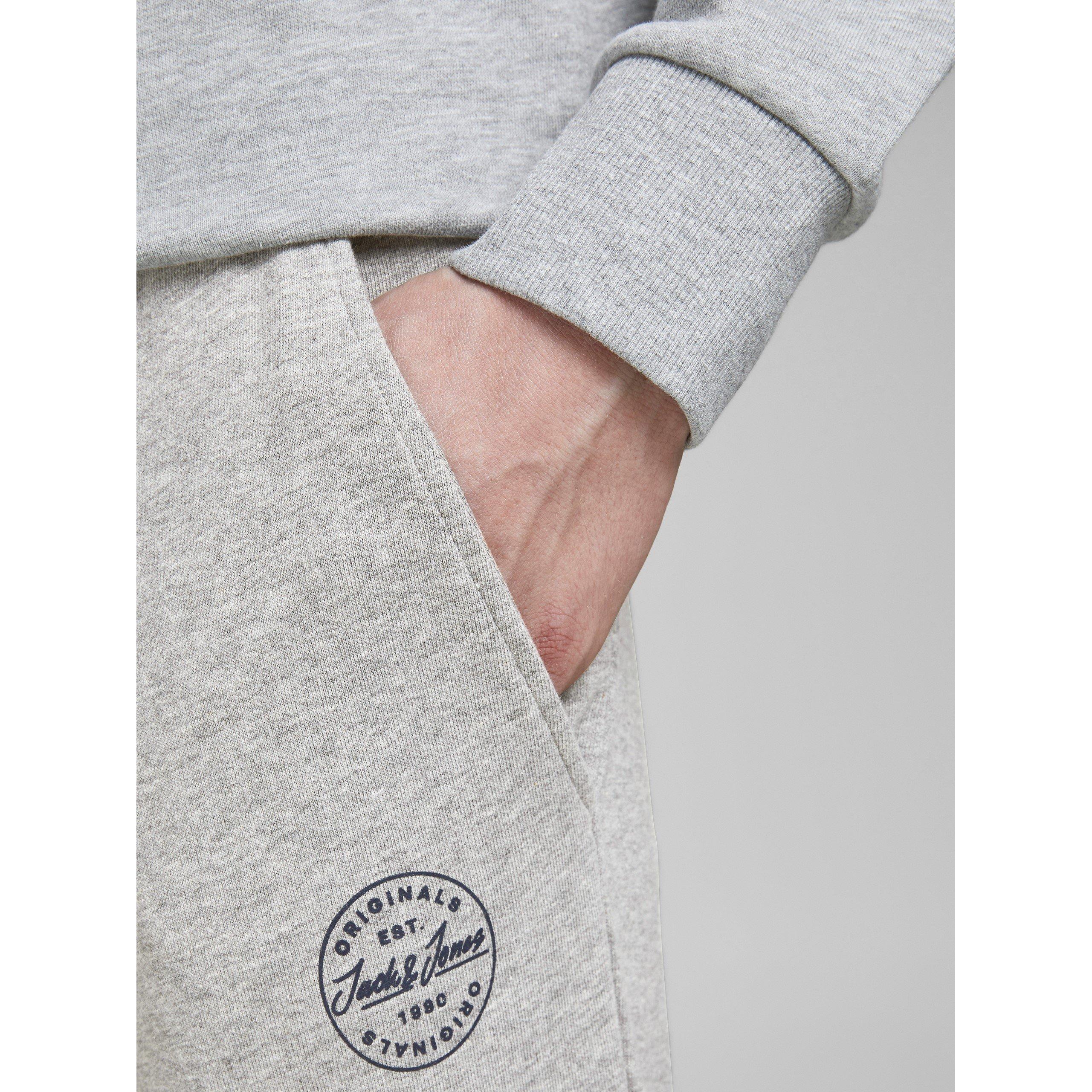Light Grey - Jack and Jones - Gordon Shark Jogging Bottoms - 5