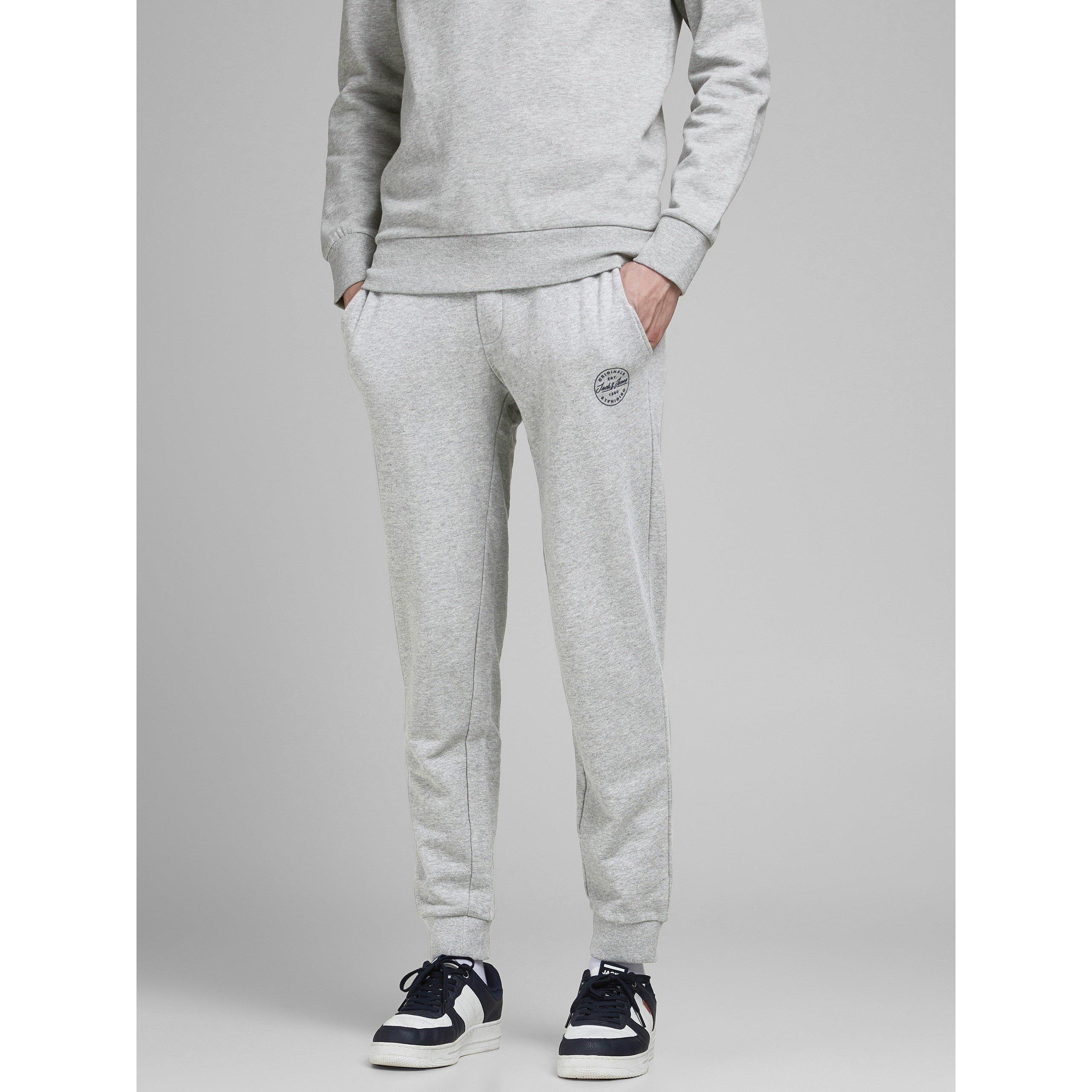 Light Grey - Jack and Jones - Gordon Shark Jogging Bottoms - 6