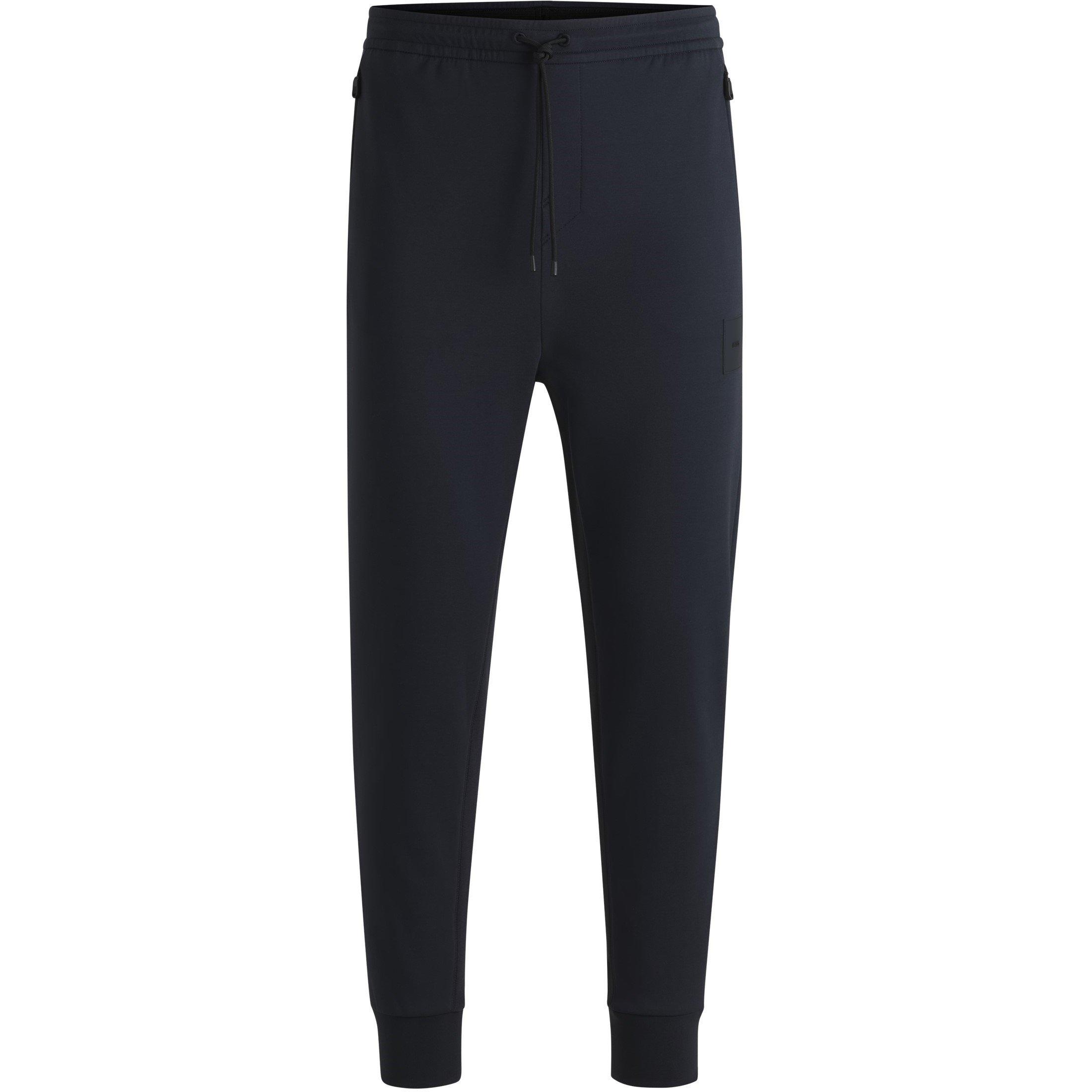 Boss Men's Hadiko Rib Ribbed Cuffed Joggers - Dark Blue 402 - S