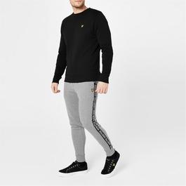 Versace logo-print long-sleeved T-shirt Schwarz Tape Jogging Bottoms