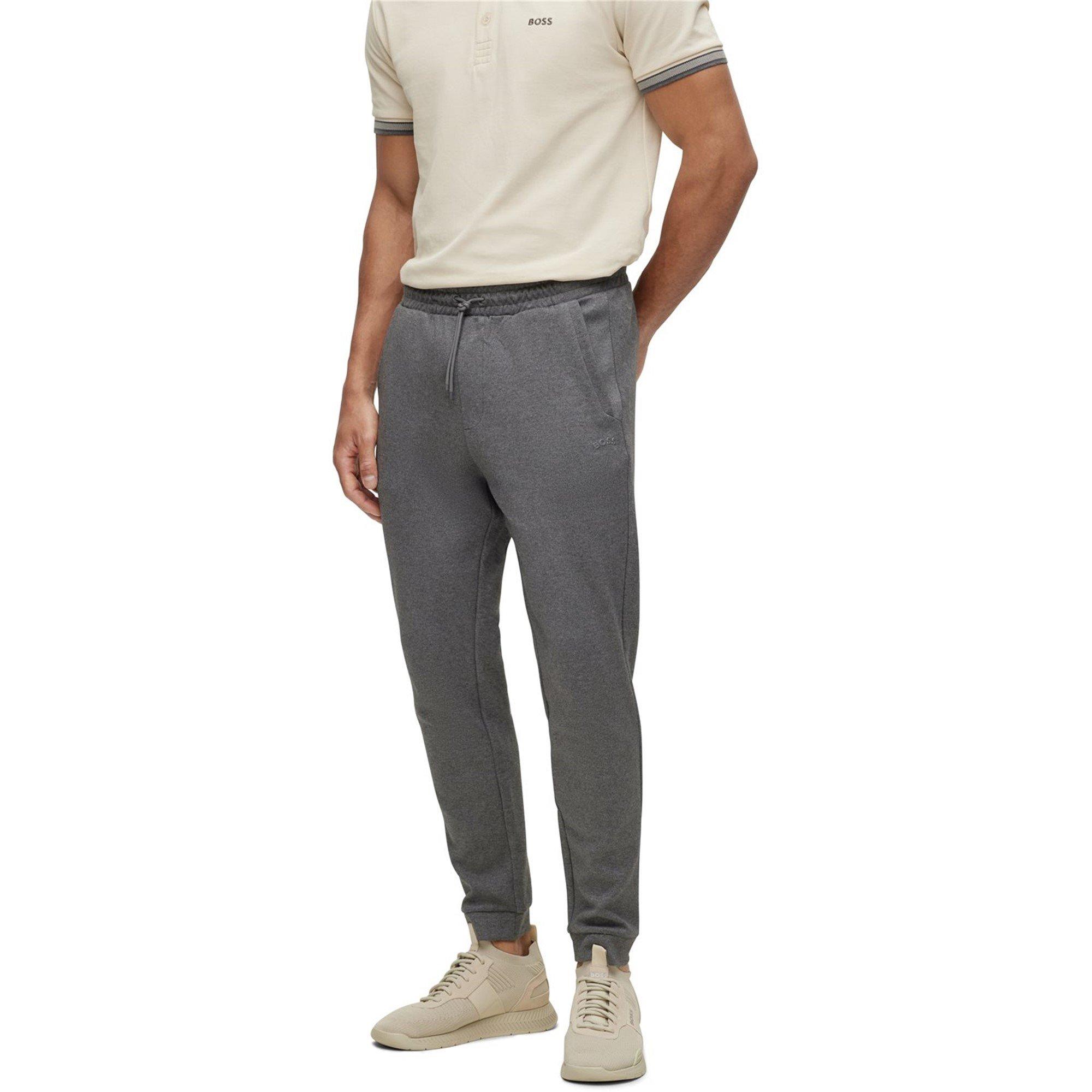 Gris 031 - Boss - Men's HadikoCurve Jog Rubberised Logo Jogging Bottoms - 3