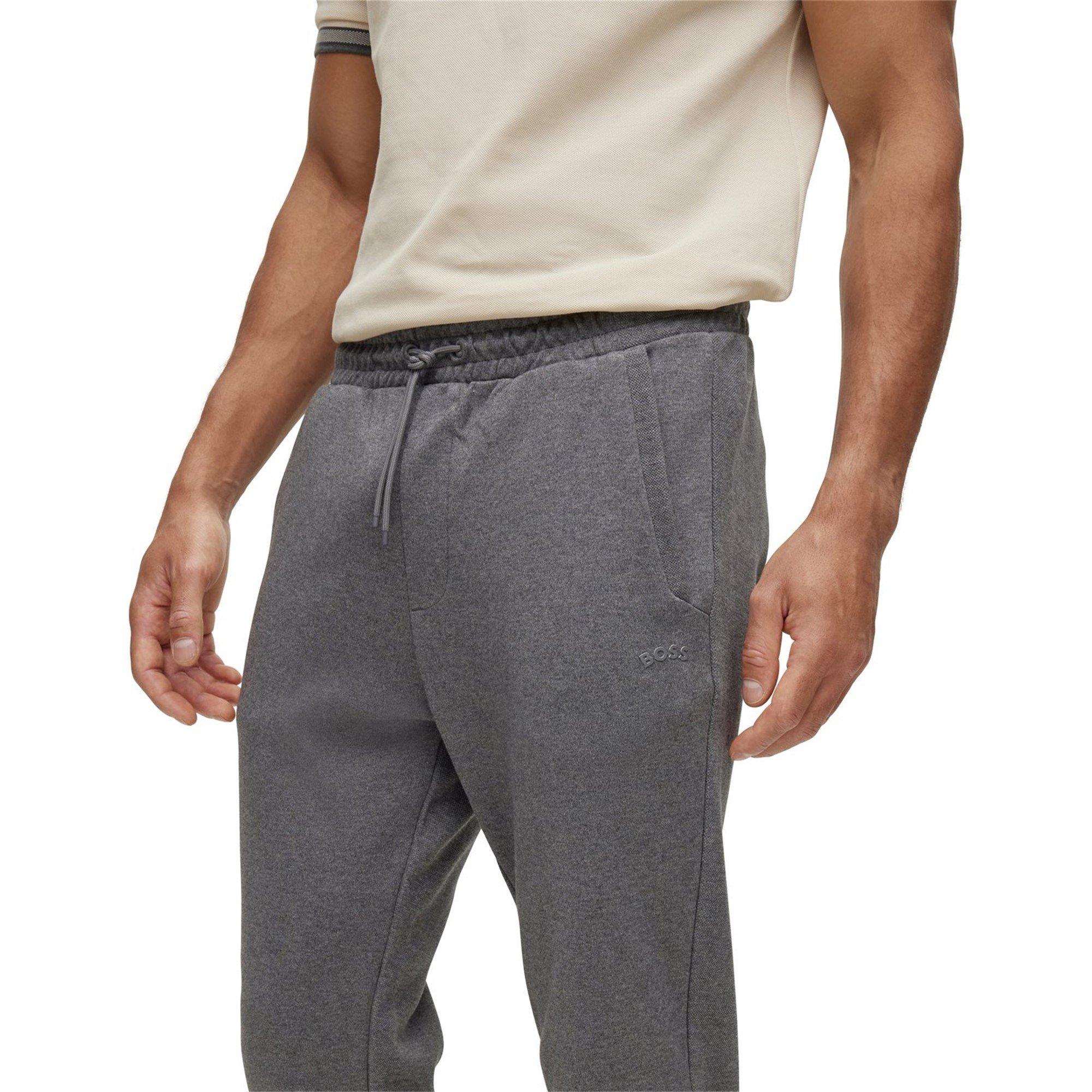 Gris 031 - Boss - Men's HadikoCurve Jog Rubberised Logo Jogging Bottoms - 5