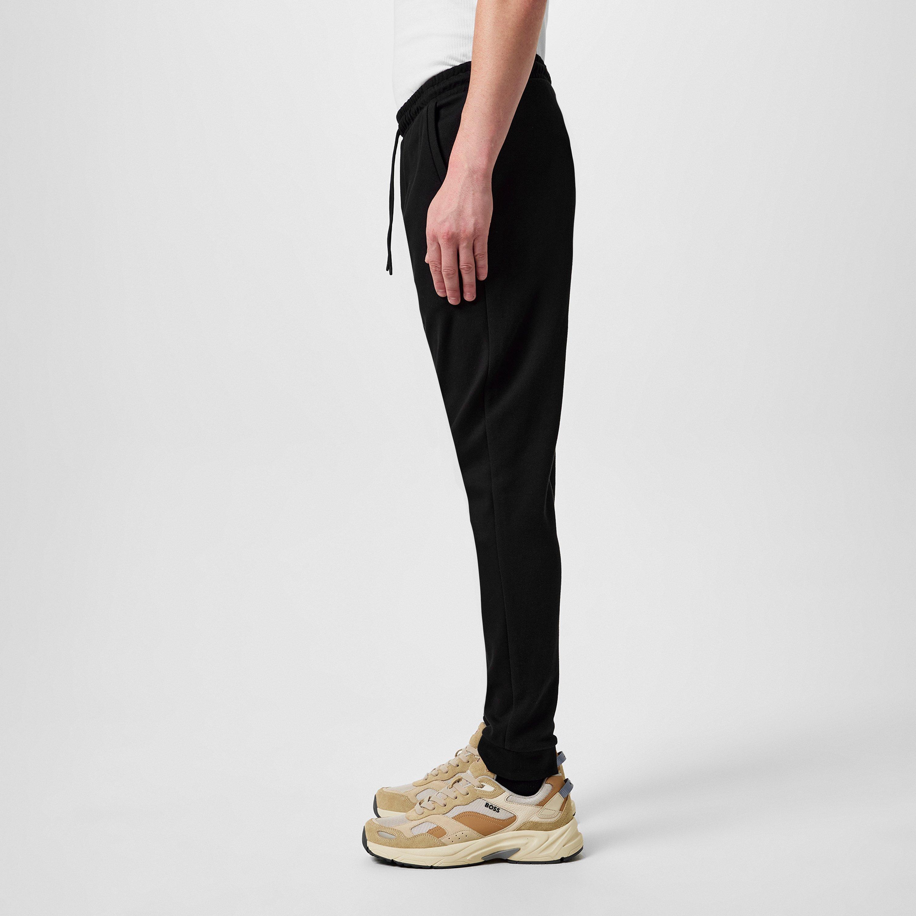 Black 001 - Boss - Men's HadikoCurve Jog Rubberised Logo Jogging Bottoms - 2