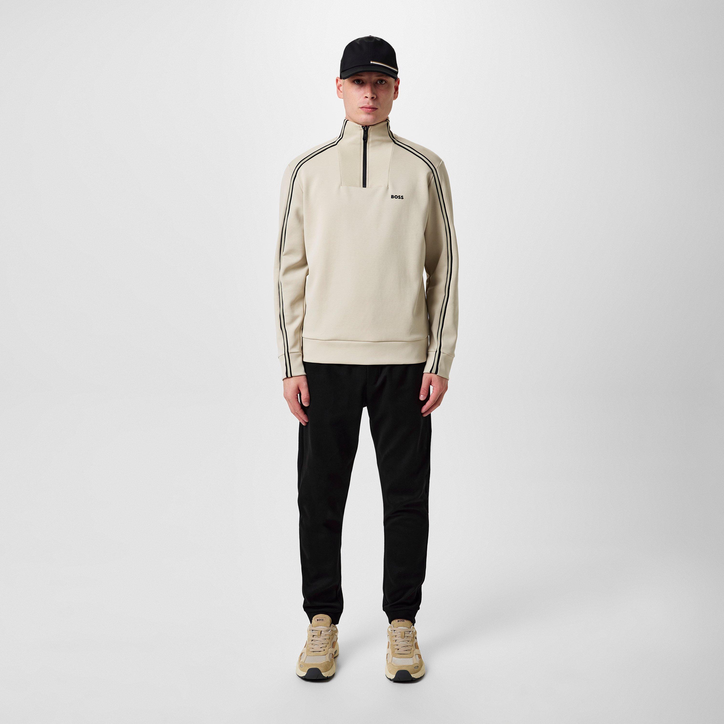 Black 001 - Boss - Men's HadikoCurve Jog Rubberised Logo Jogging Bottoms - 4