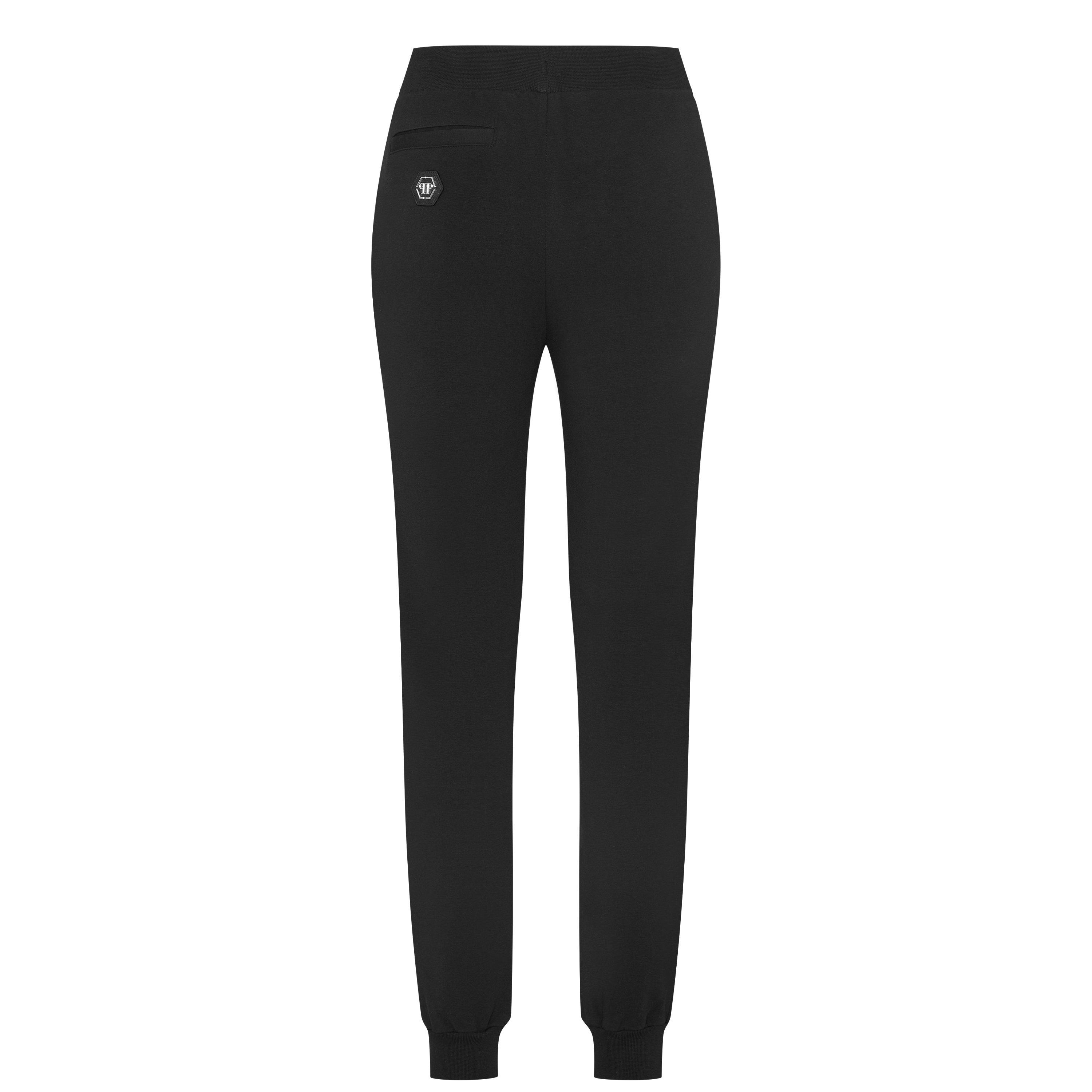 Black 60100 - Philipp Plein - Kids' Logo Closed Hem Fleece Joggers - 2