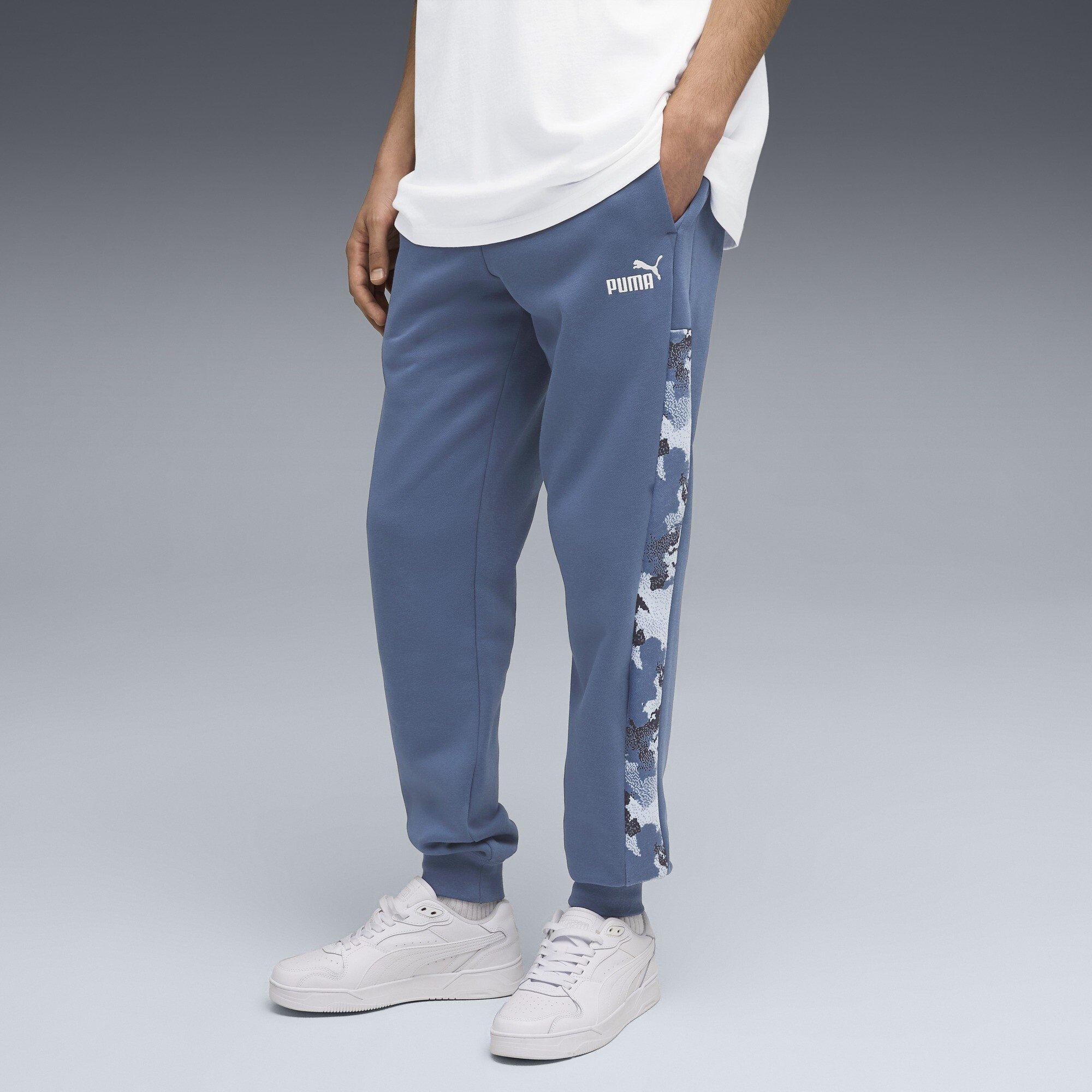 Dark Indigo - Puma - Men's Camo Fleece Closed Hem Jogging Bottoms - 3
