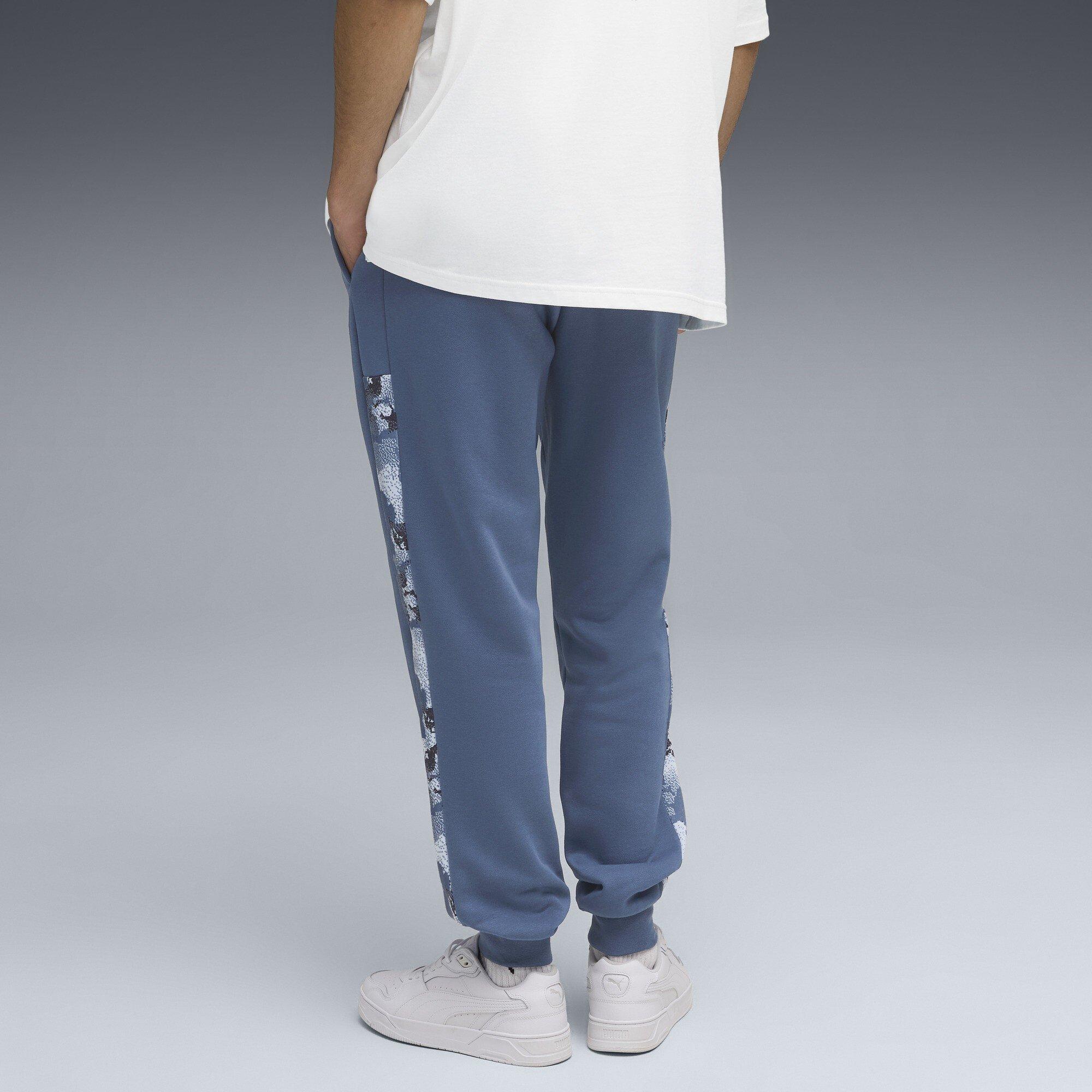 Dark Indigo - Puma - Men's Camo Fleece Closed Hem Jogging Bottoms - 4