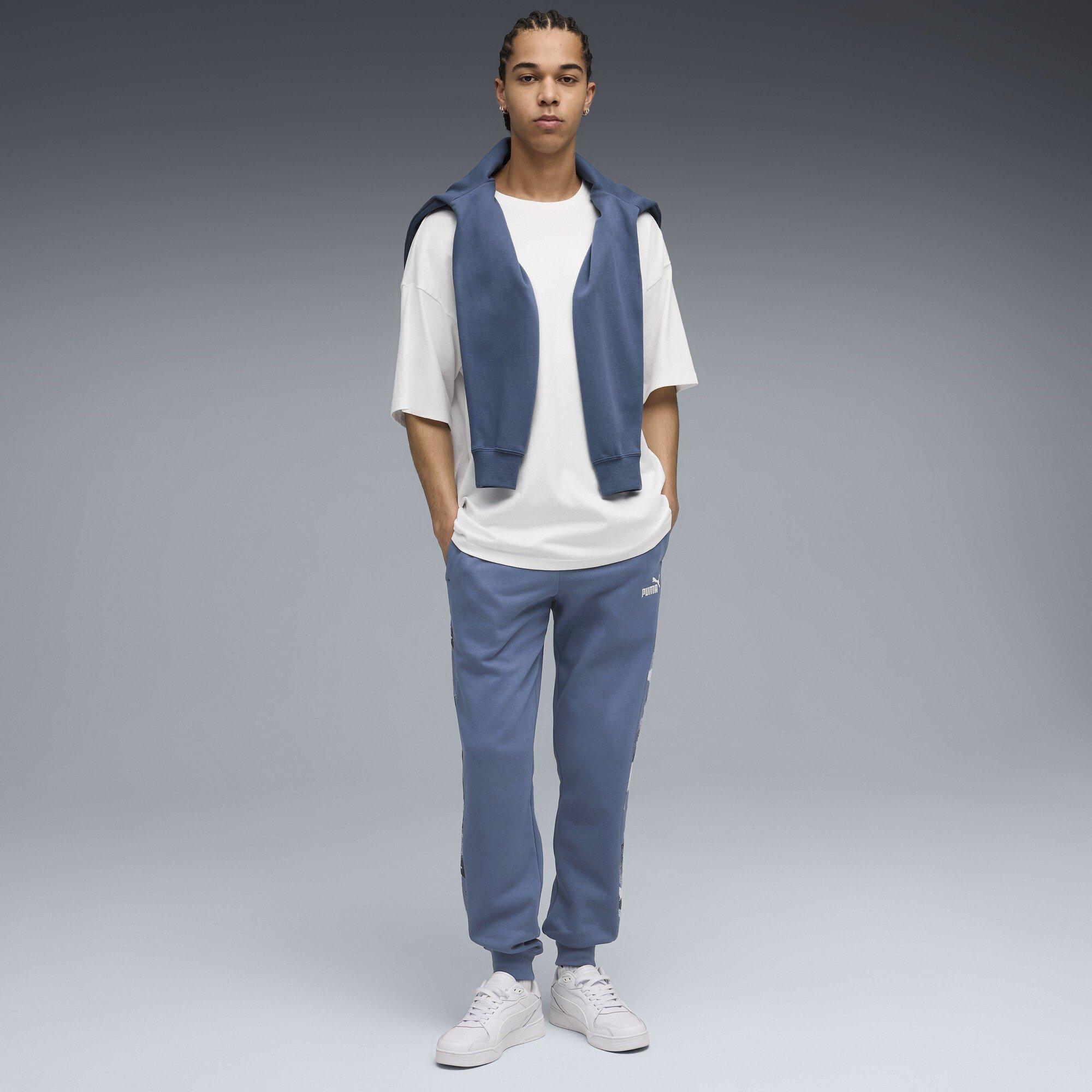 Dark Indigo - Puma - Men's Camo Fleece Closed Hem Jogging Bottoms - 5
