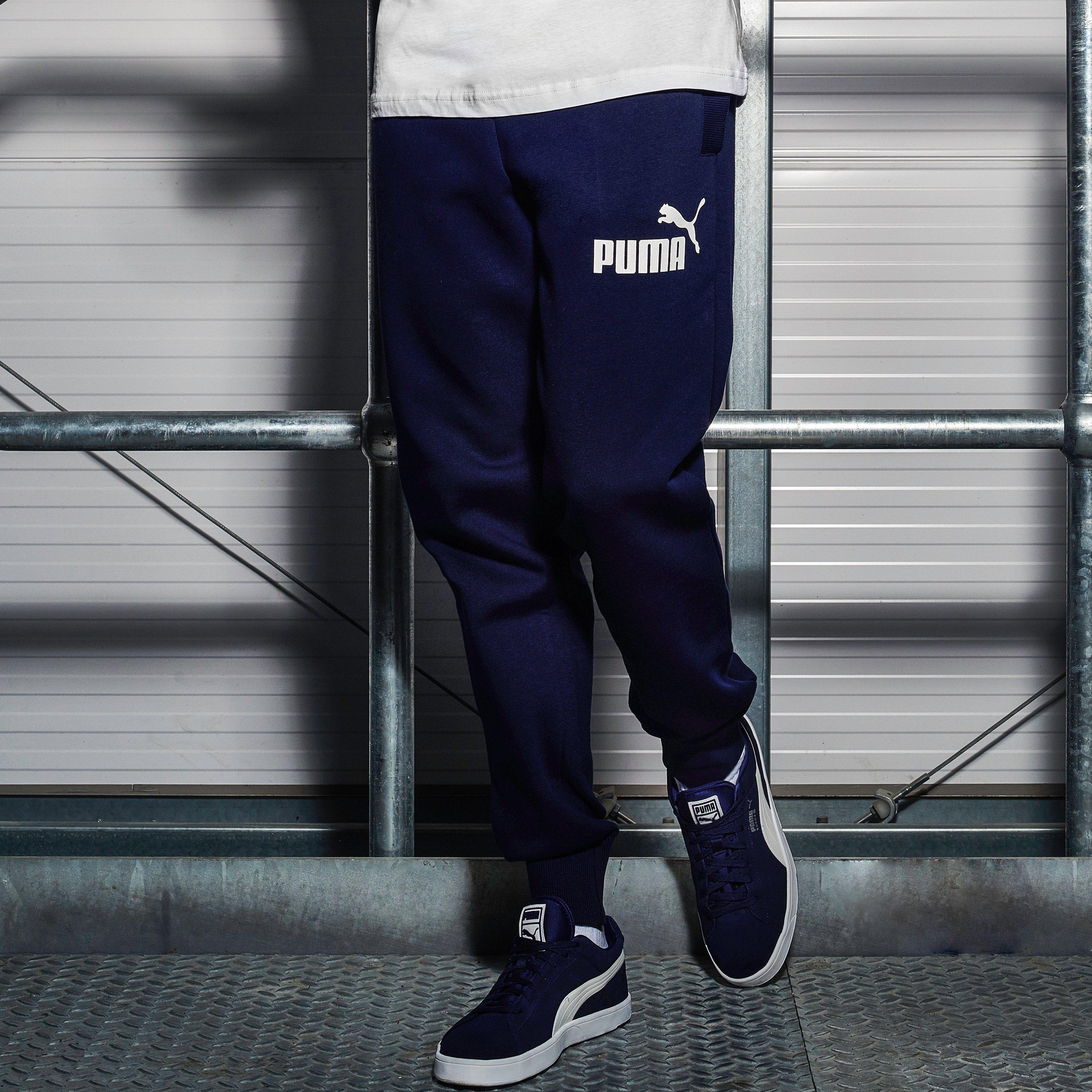 Navy/Hvid - Puma - Tapered Fleece Pants Mens - 8
